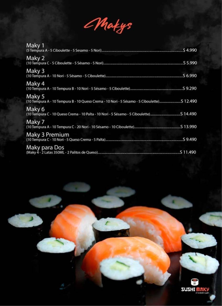 Sushimaky las Rastras меню