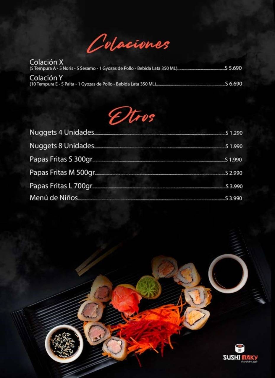 Sushimaky las Rastras меню