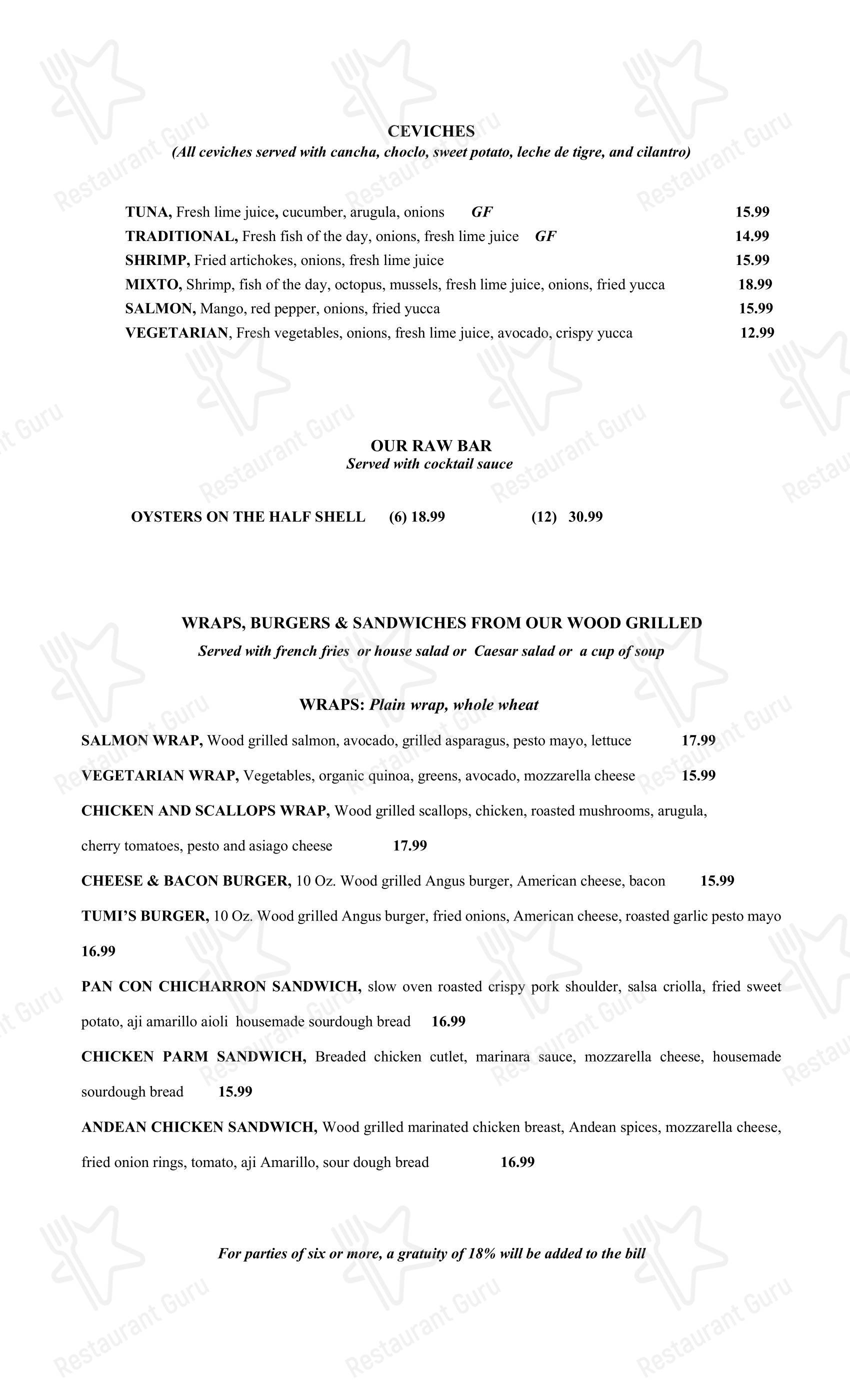 Детское ресторана TUMI CEVICHE BAR & RISTORANTE в Барнстейбле