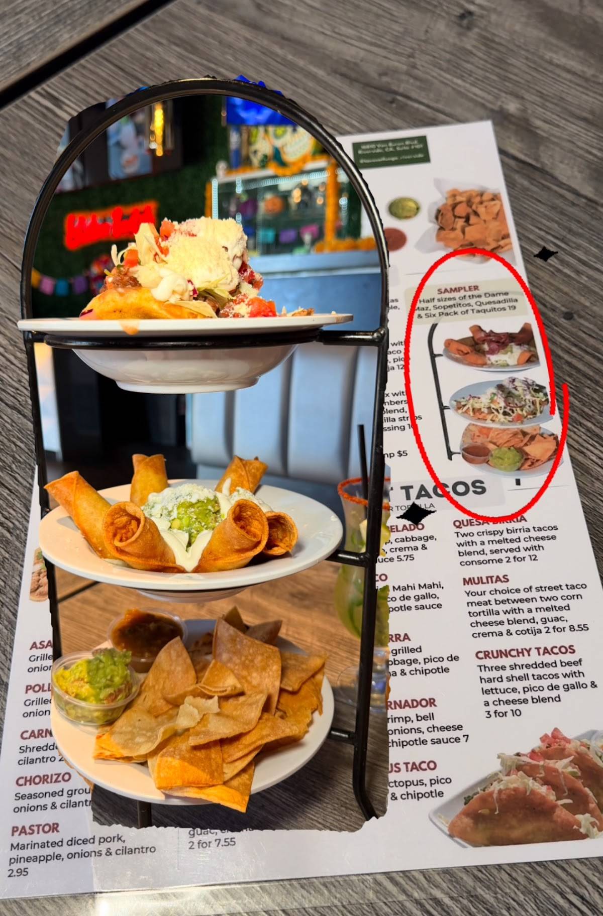 Tacos al Fuego меню