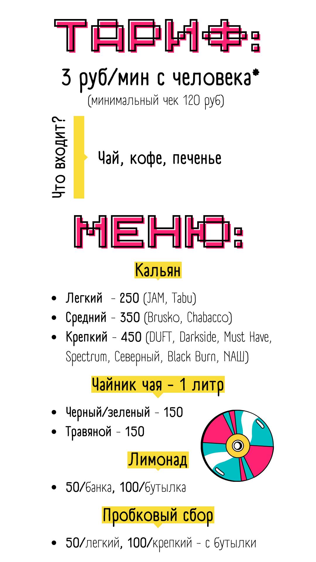 Тайм-кафе CHECK IN меню