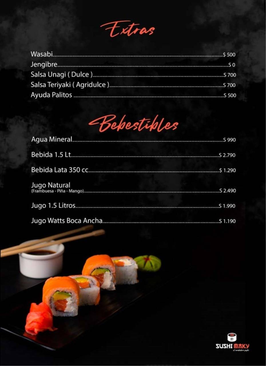 Sushimaky las Rastras меню