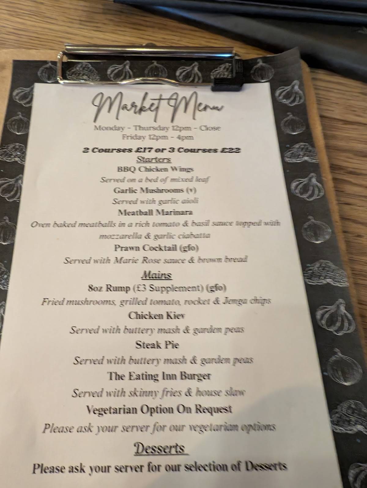 The Eating Inn меню