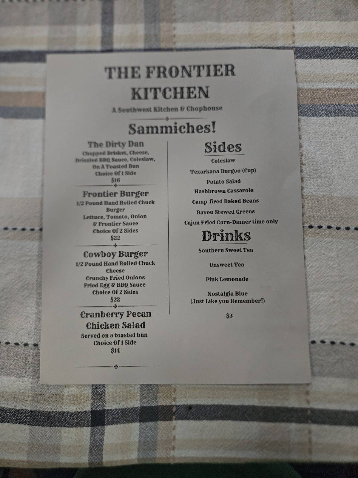 The Frontier Kitchen меню