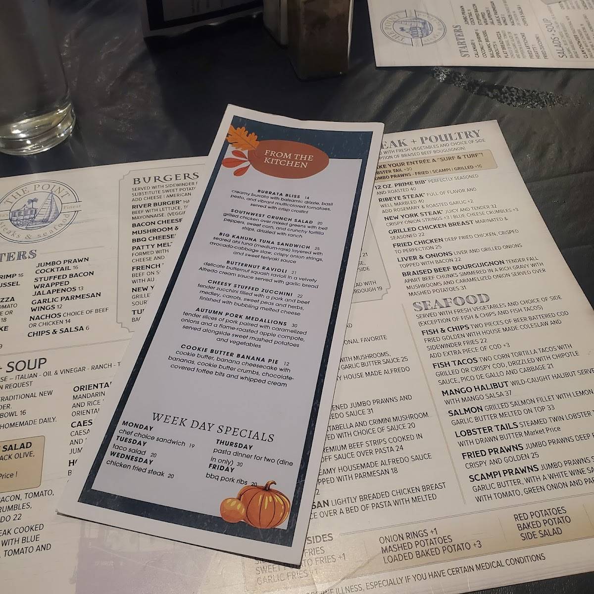 The Point Restaurant меню