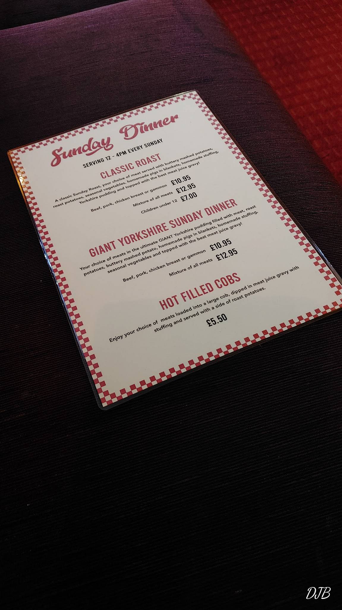 The Stumble Inn, Long Eaton меню