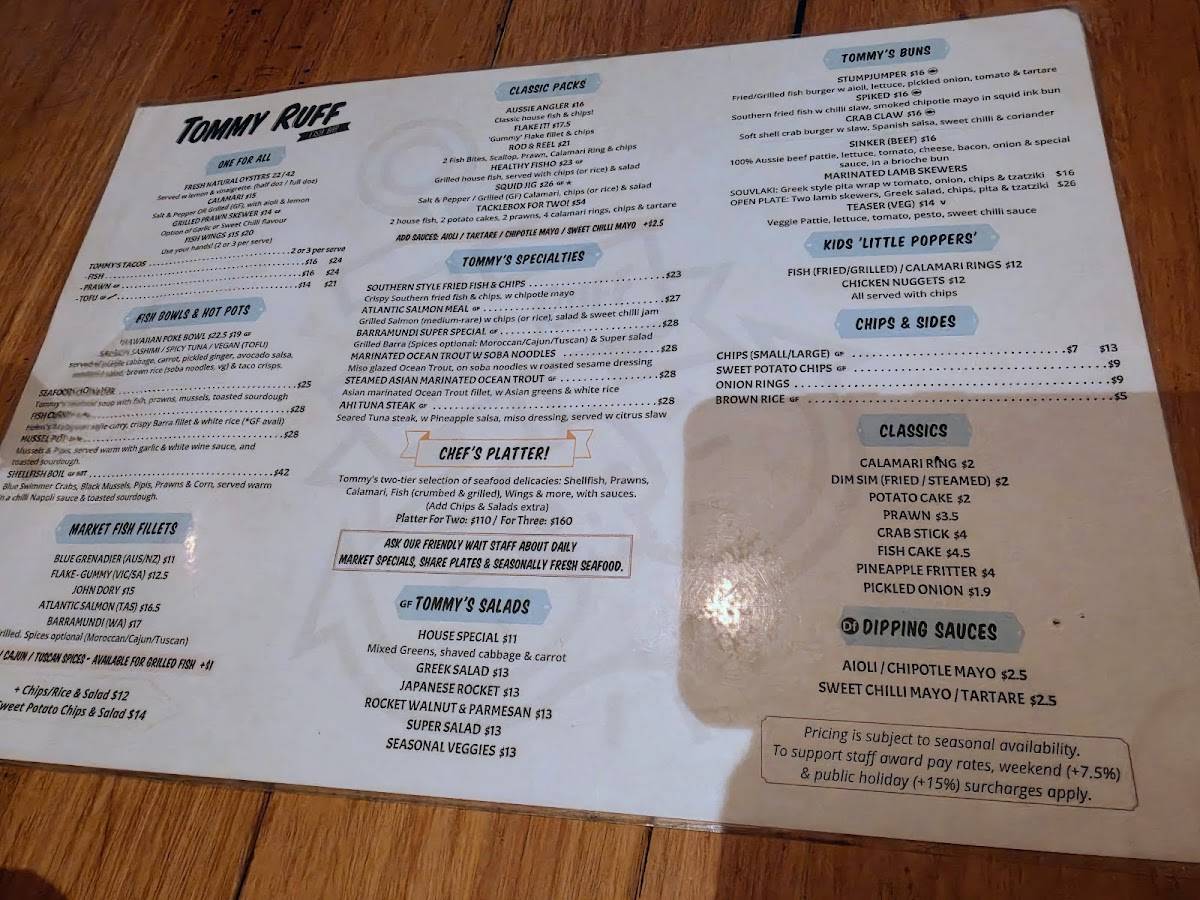Finz Seafood Grill меню