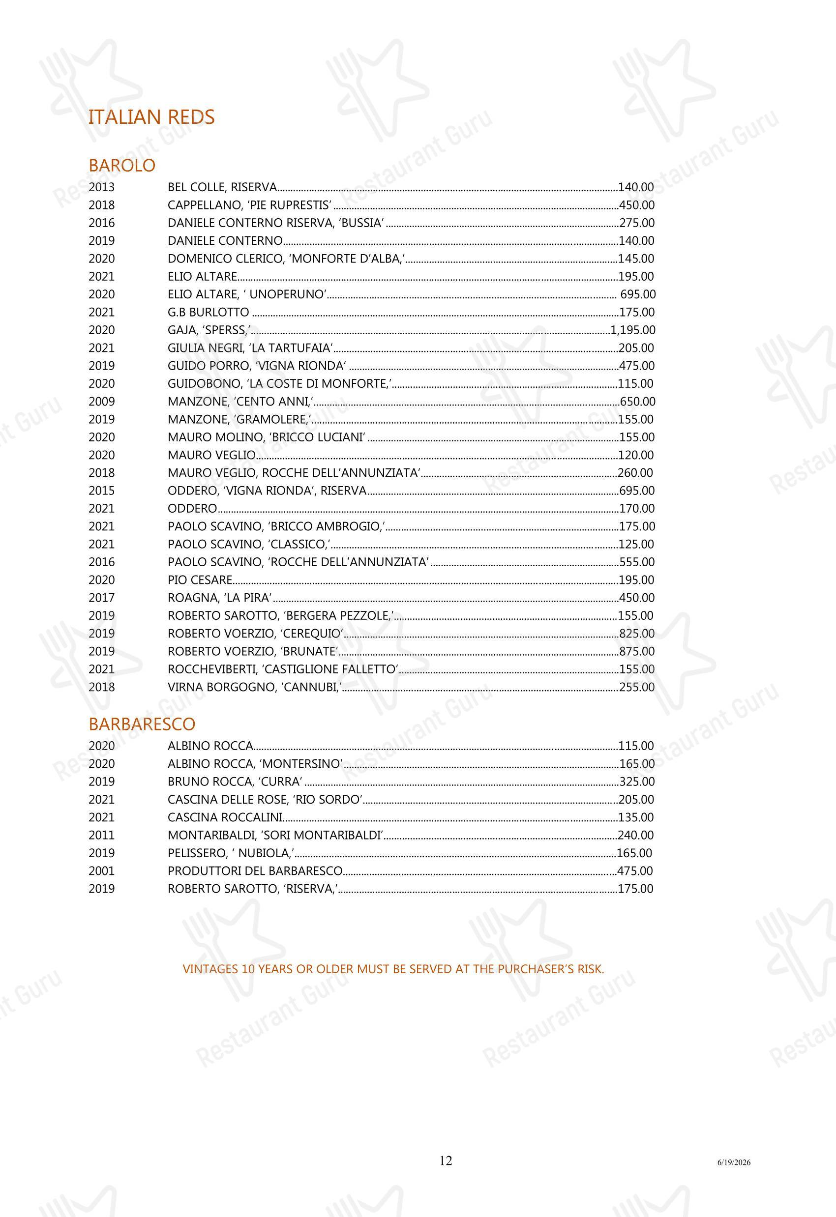 Tony's в Хьюстоне - Boronia Catering Menu Pack