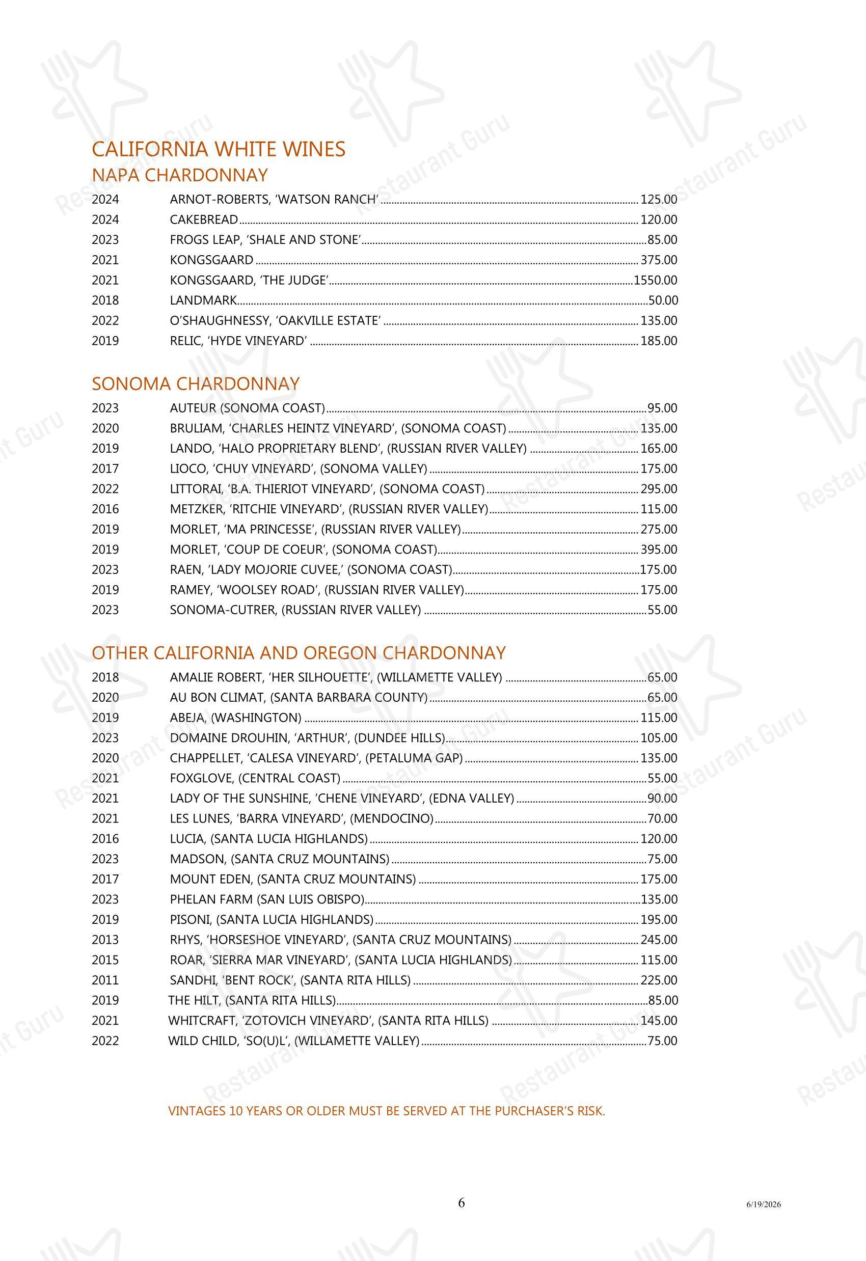 Boronia Catering Menu Pack ресторана Tony's