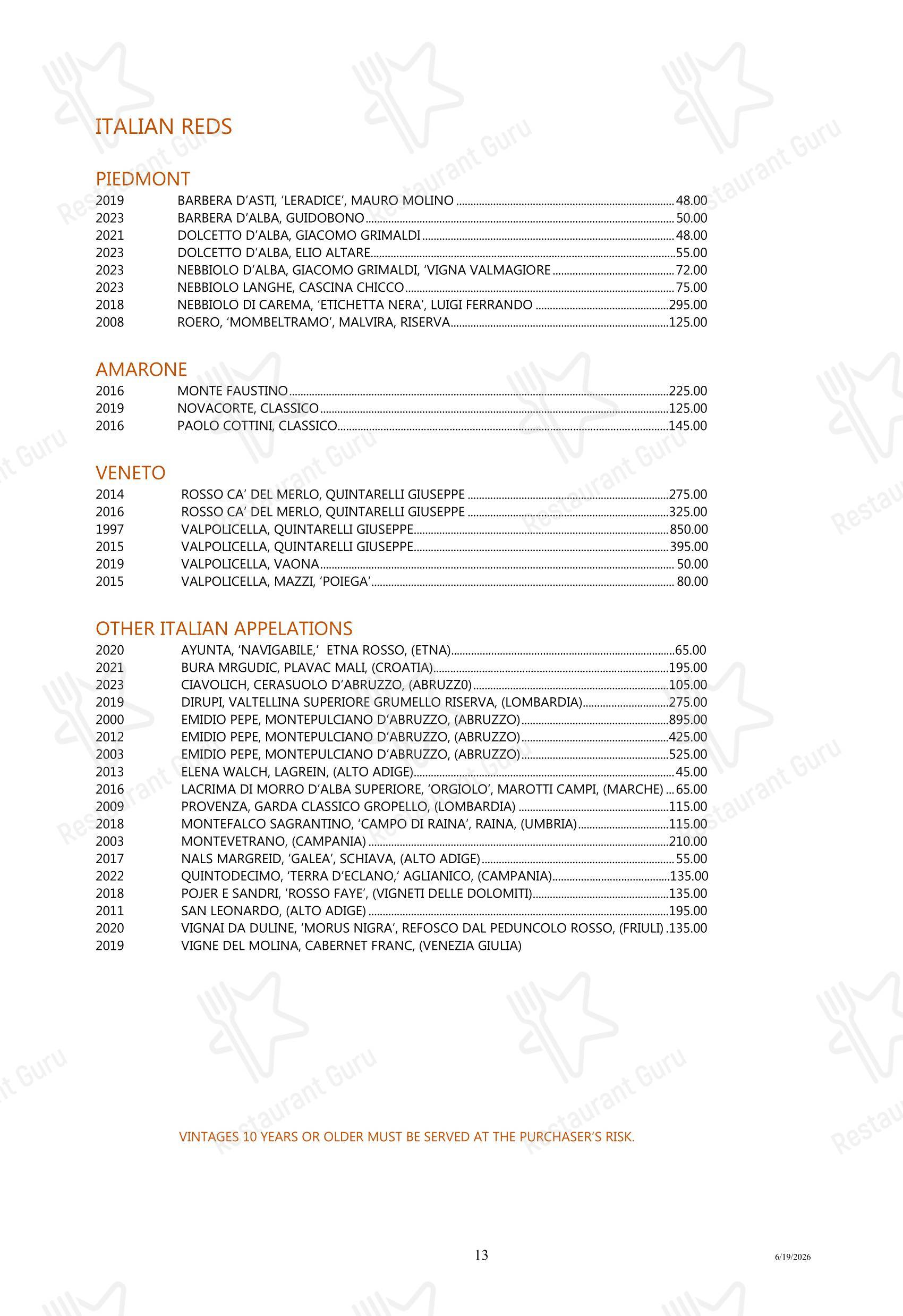 Tony's в Хьюстоне - Boronia Catering Menu Pack