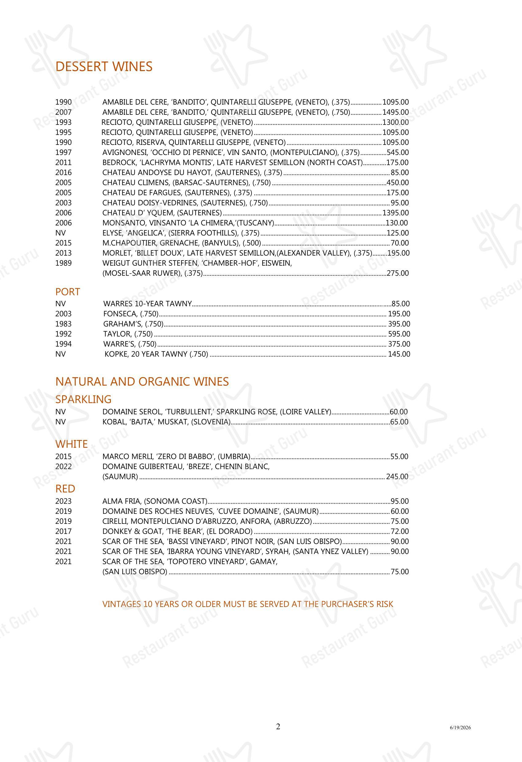 Boronia Catering Menu Pack ресторана Tony's в Хьюстоне