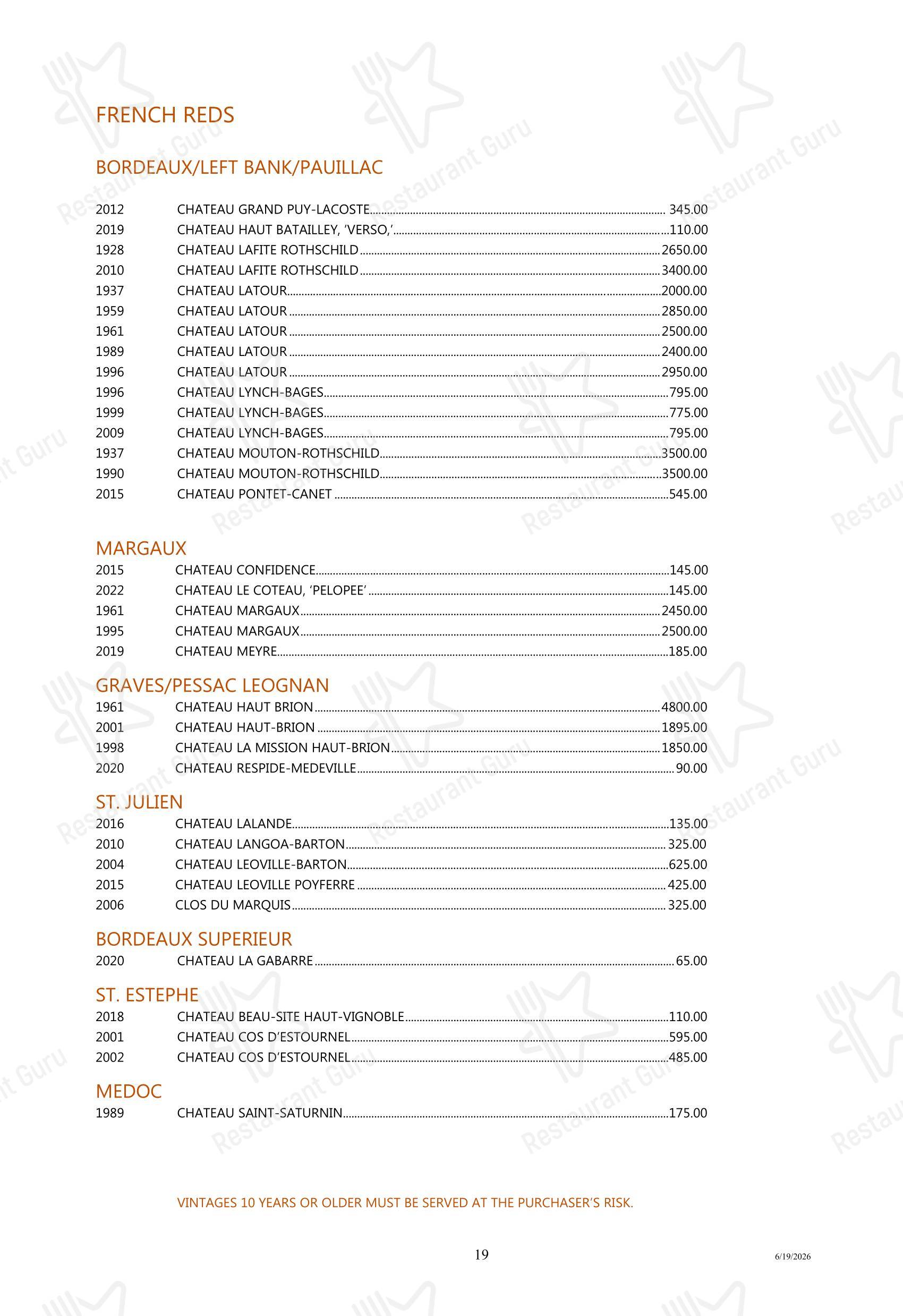 Tony's в Хьюстоне - Boronia Catering Menu Pack
