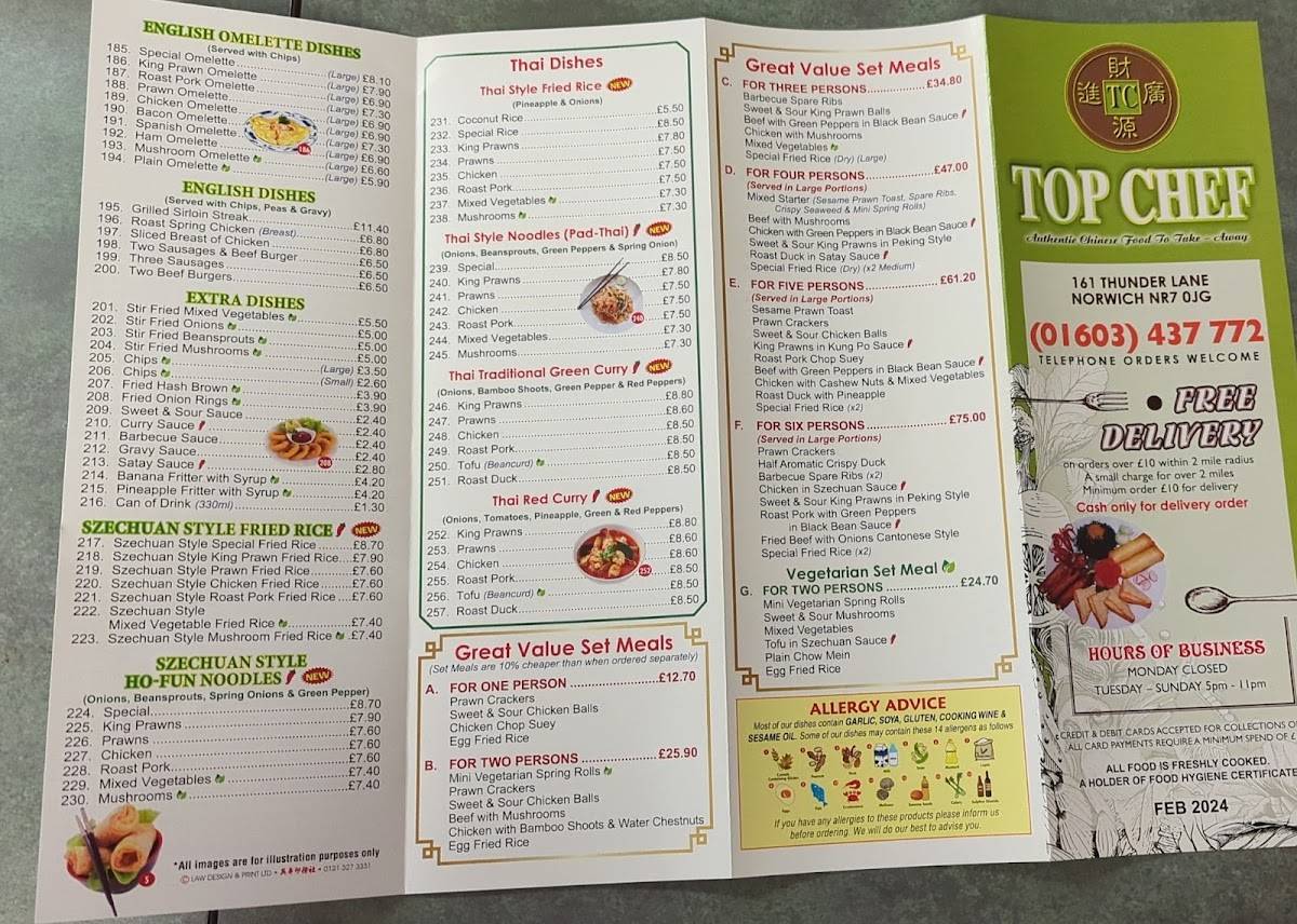 Top Chef меню