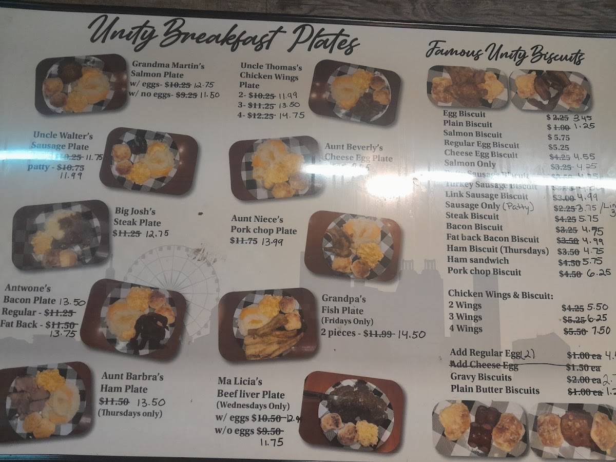 Unity Restaurant меню
