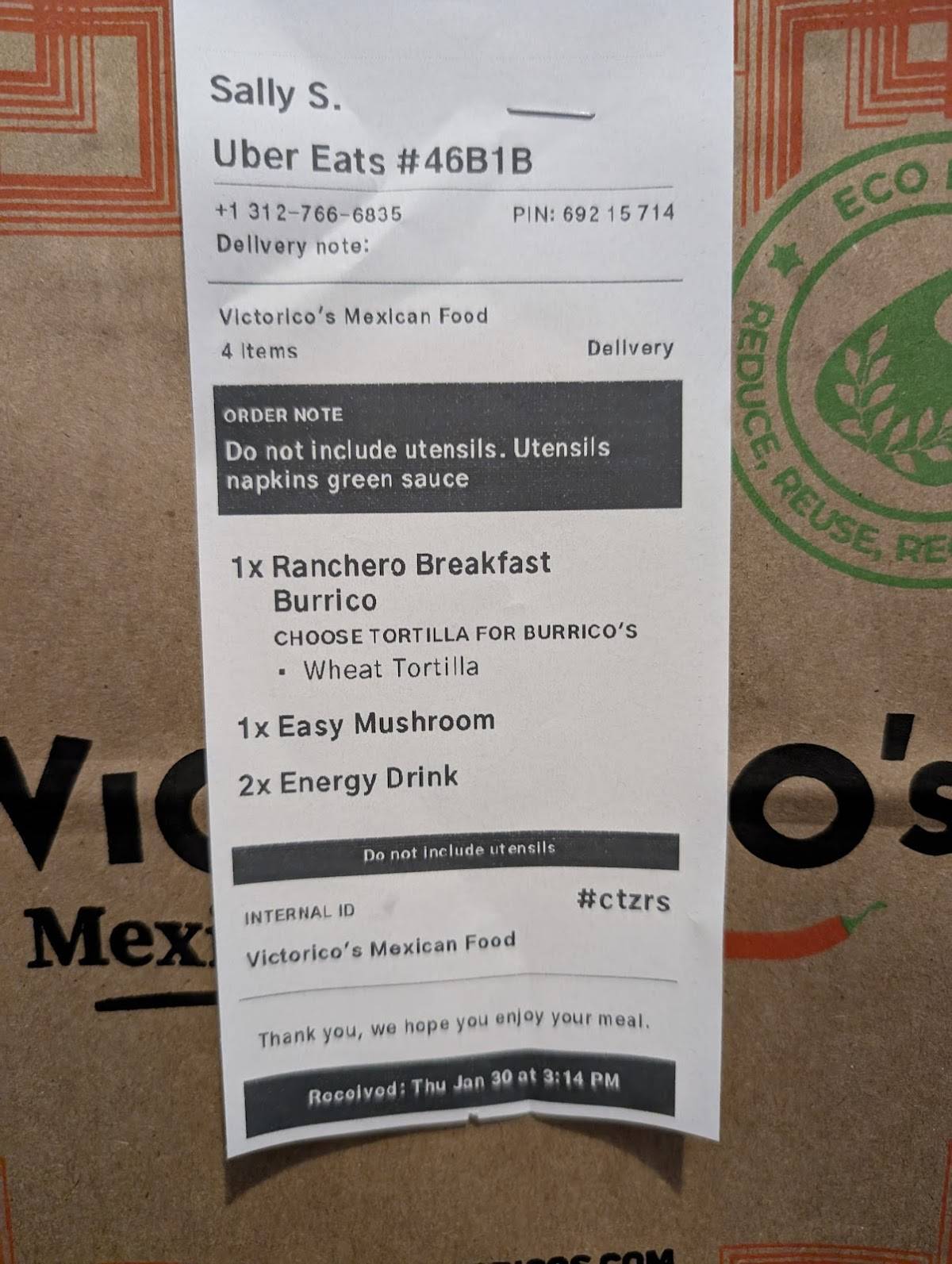Victorico's Mexican food меню