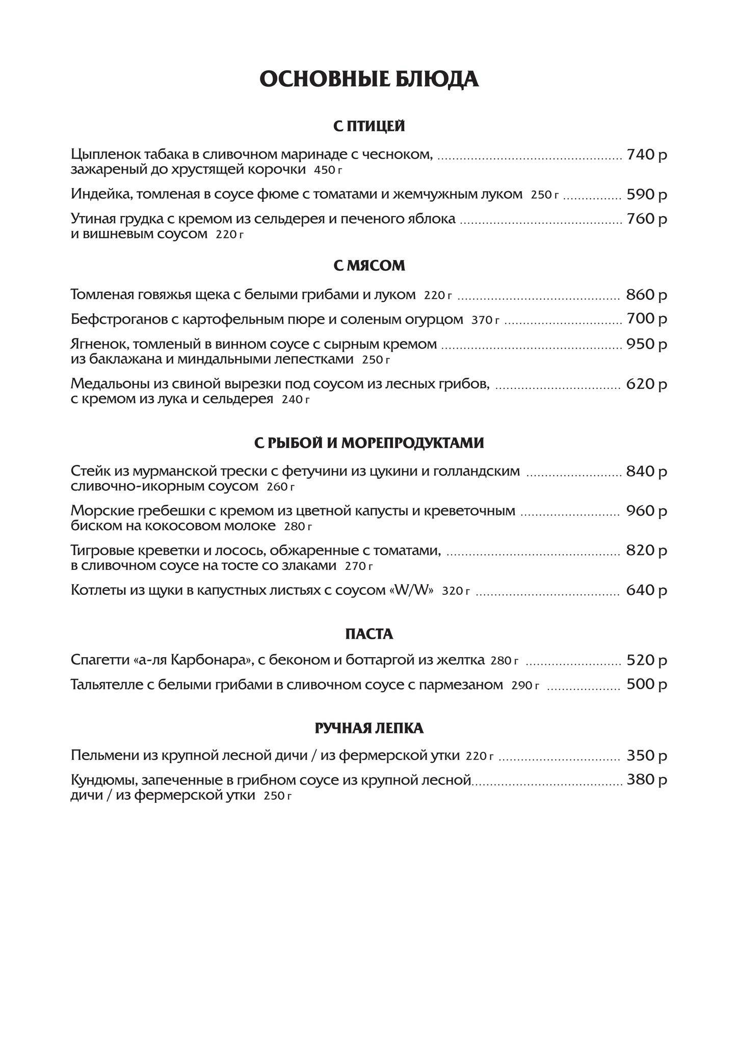 Вознесенская Слобода меню