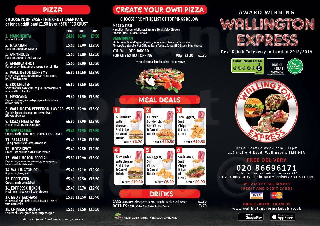 Wallington Express Kebab меню