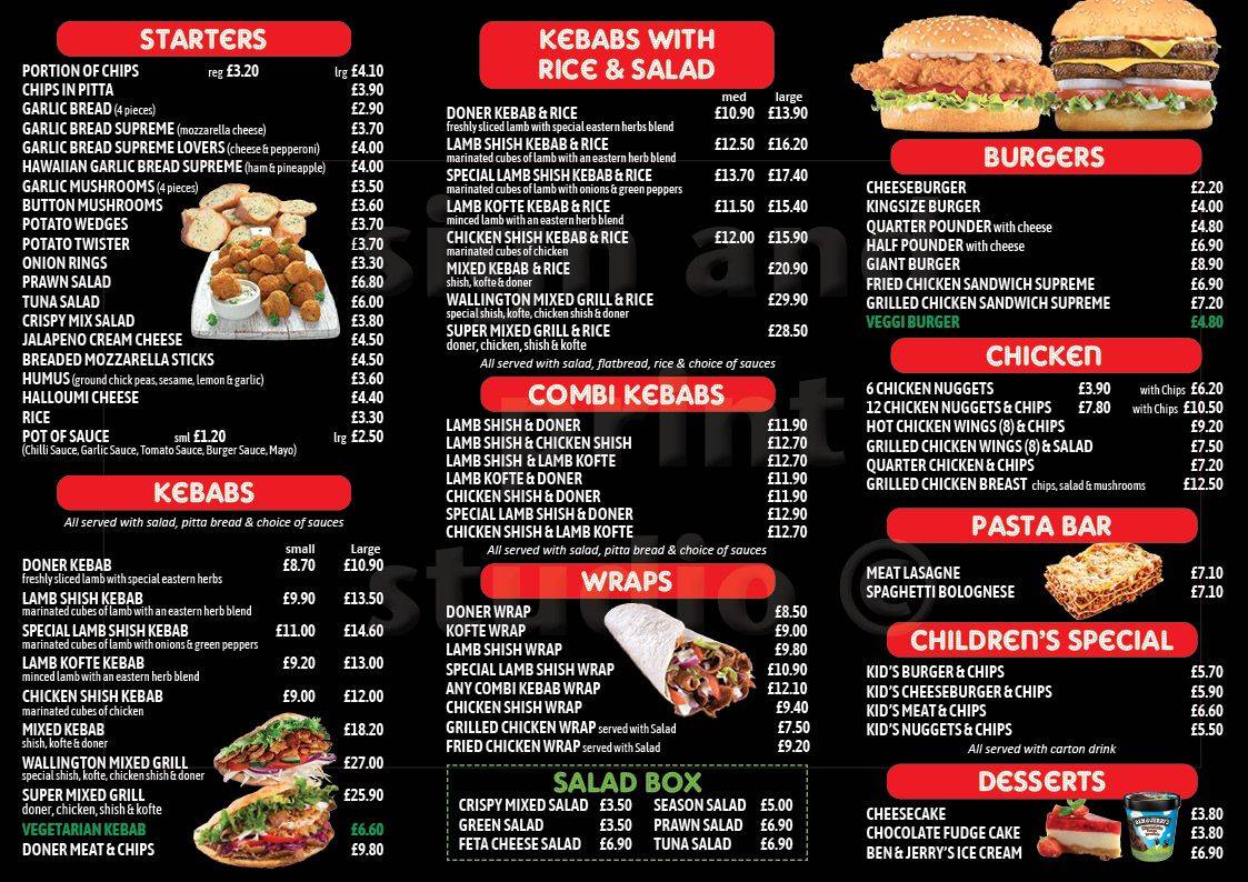 Wallington Express Kebab меню