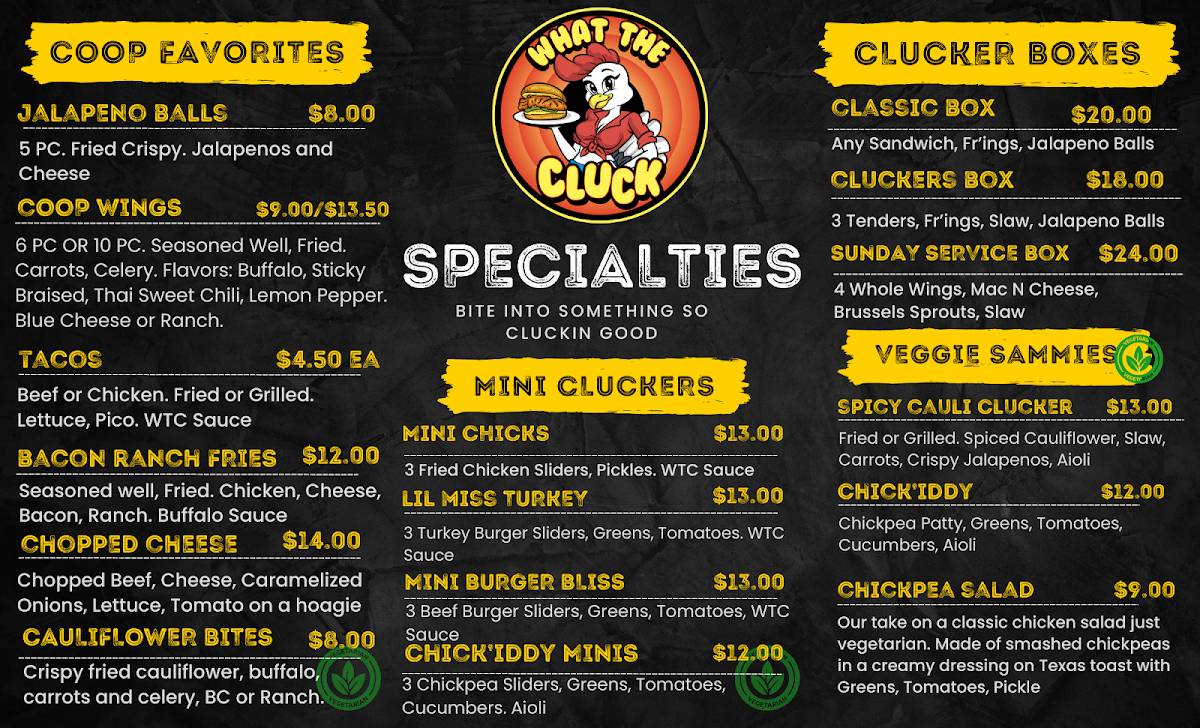 What The Cluck меню