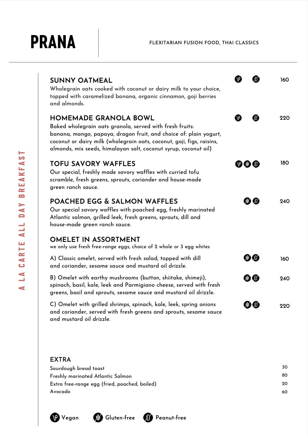 Prana Eatery меню