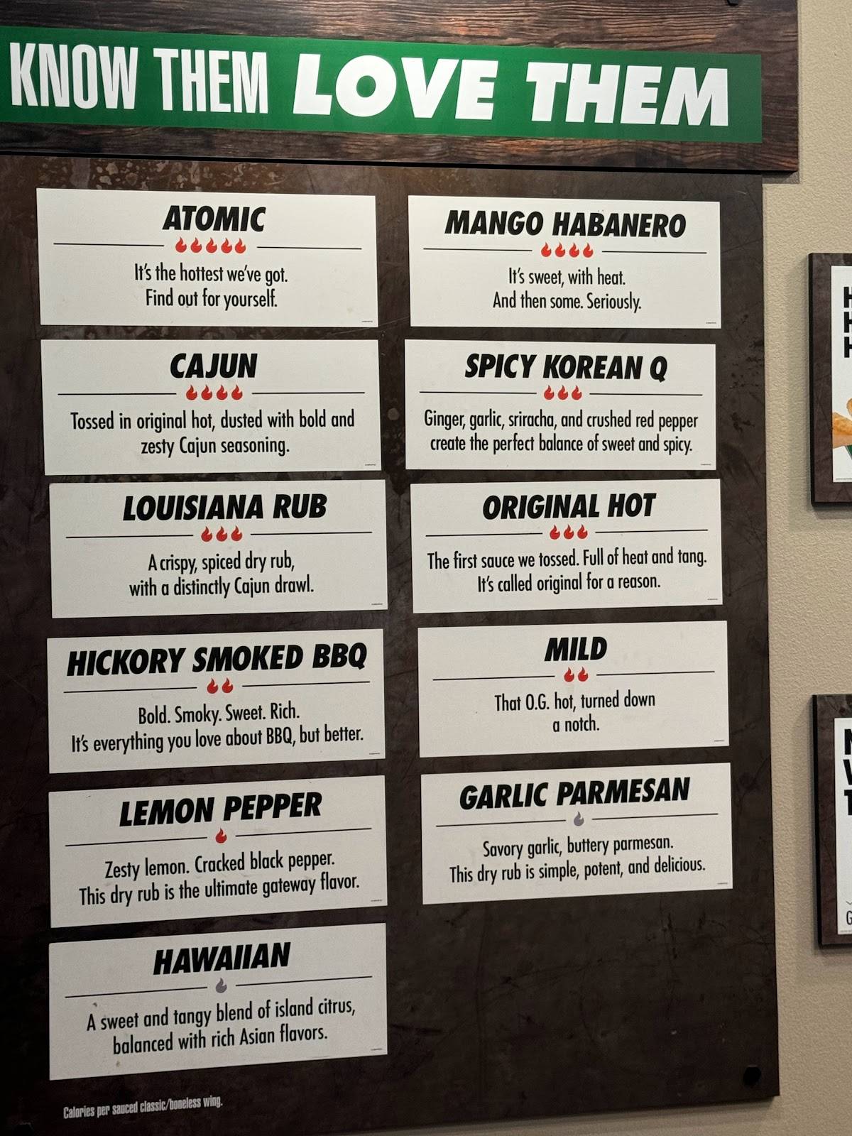 Wingstop меню