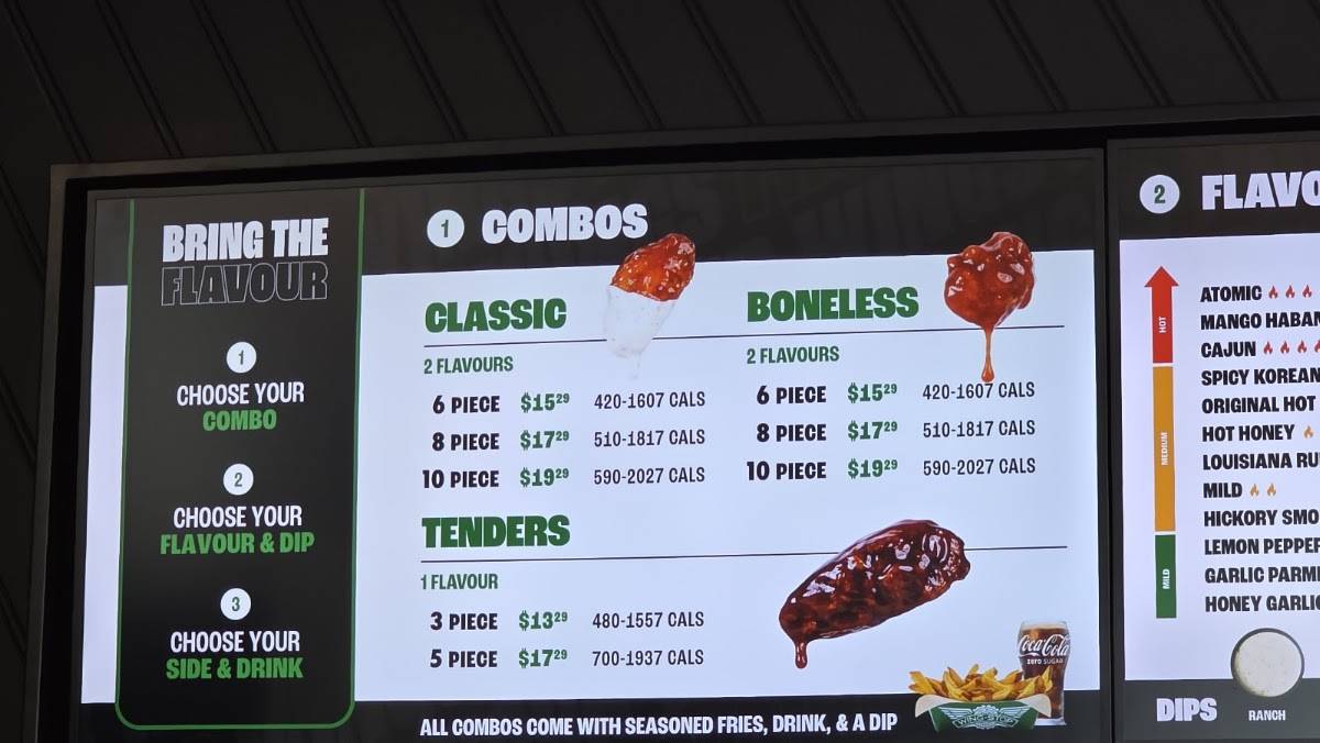 Wingstop меню