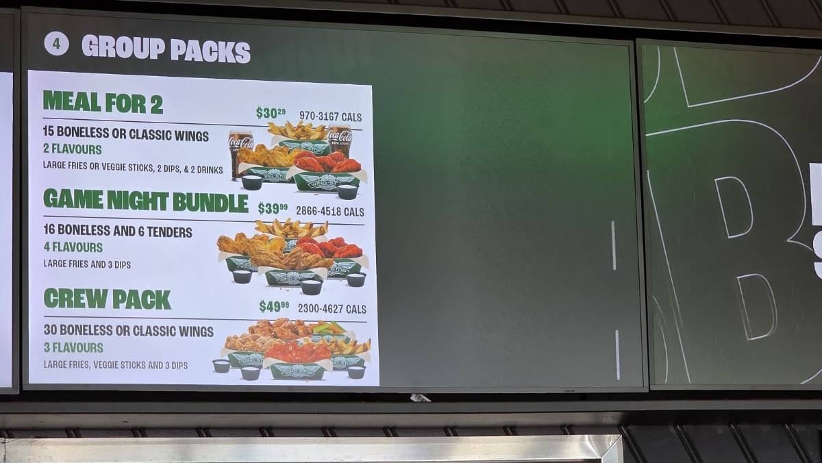 Wingstop меню