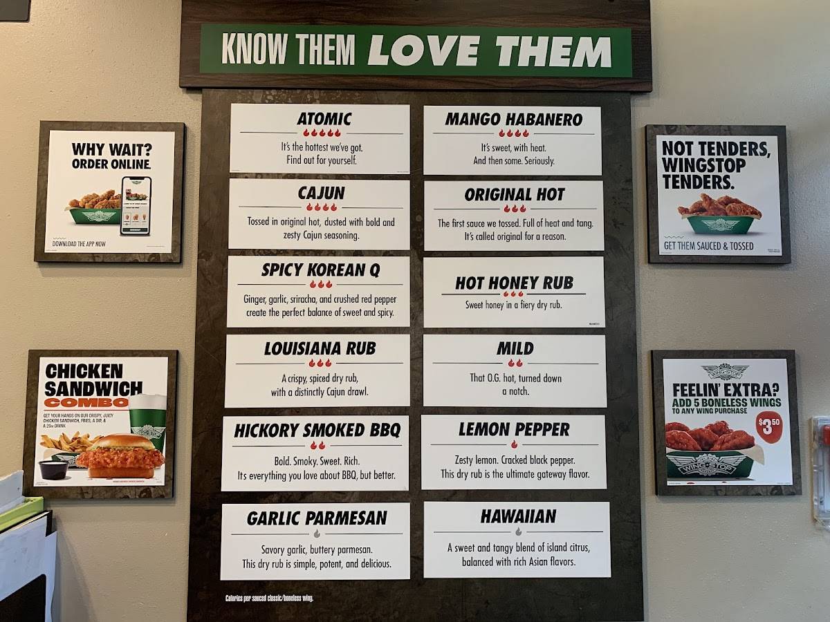 Wingstop меню