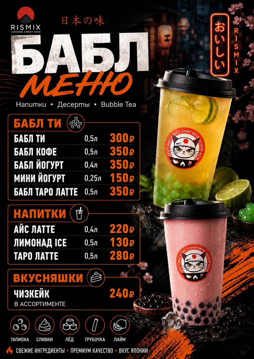 Рисмикс меню
