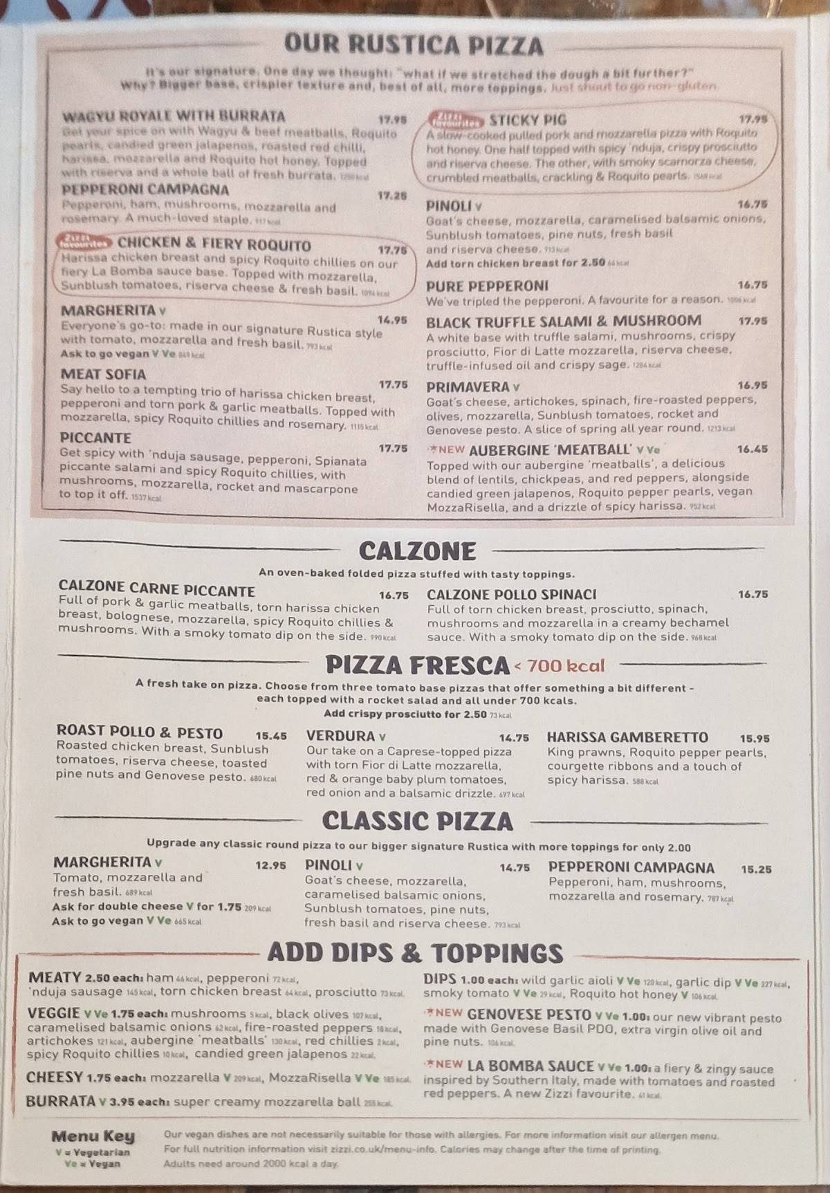 Zizzi - Basingstoke меню