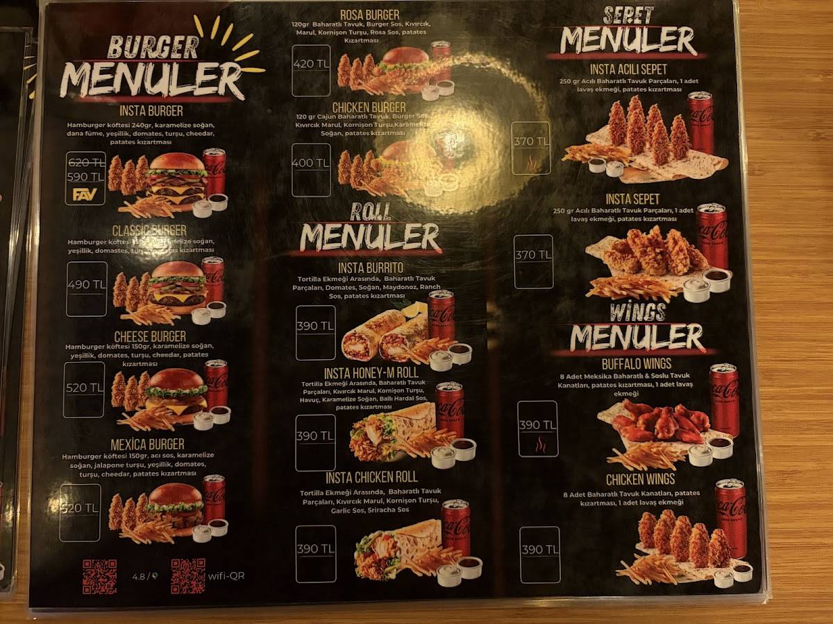 instaburger меню