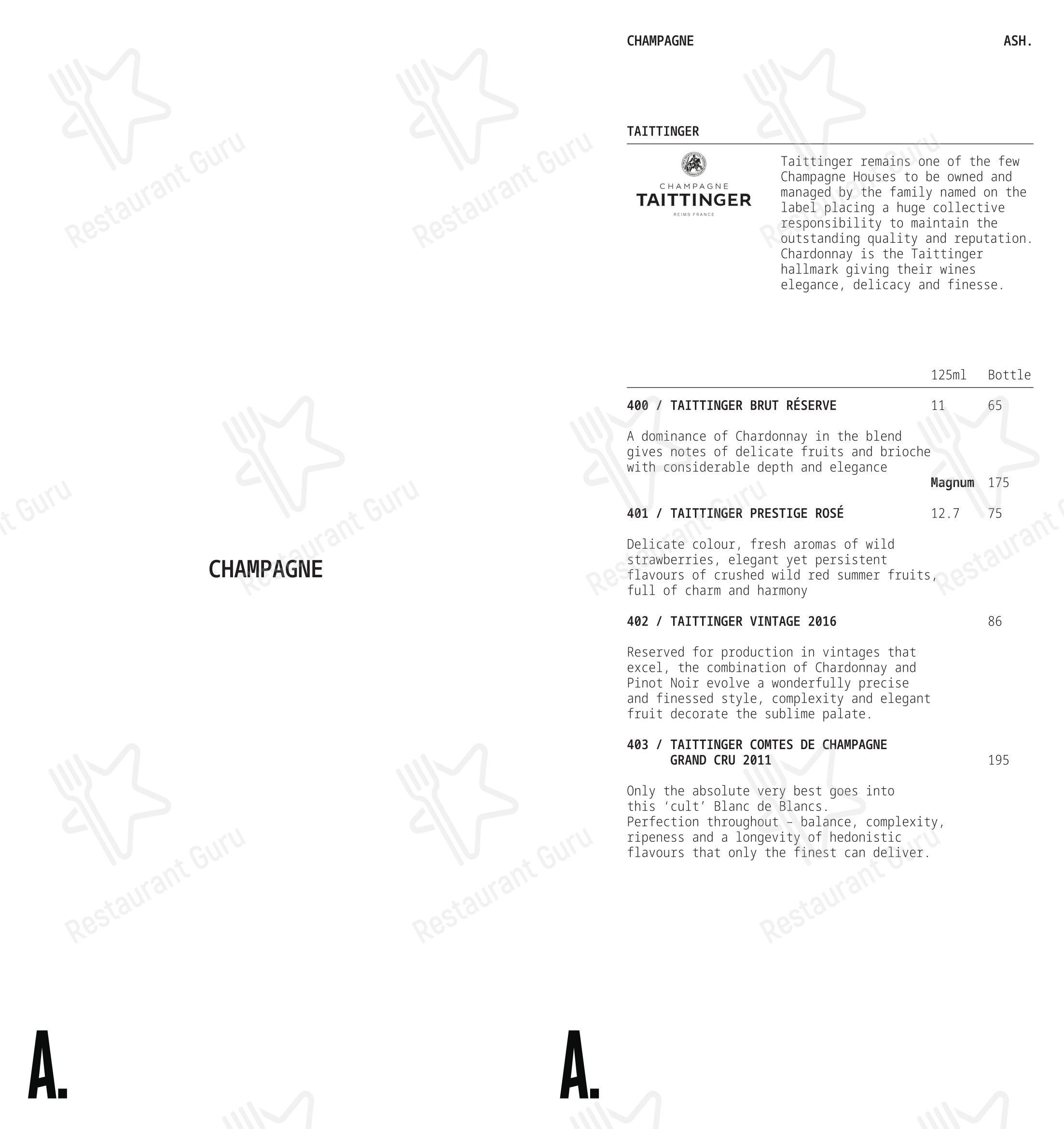 ASH в Бирмингеме - Lunch Menu