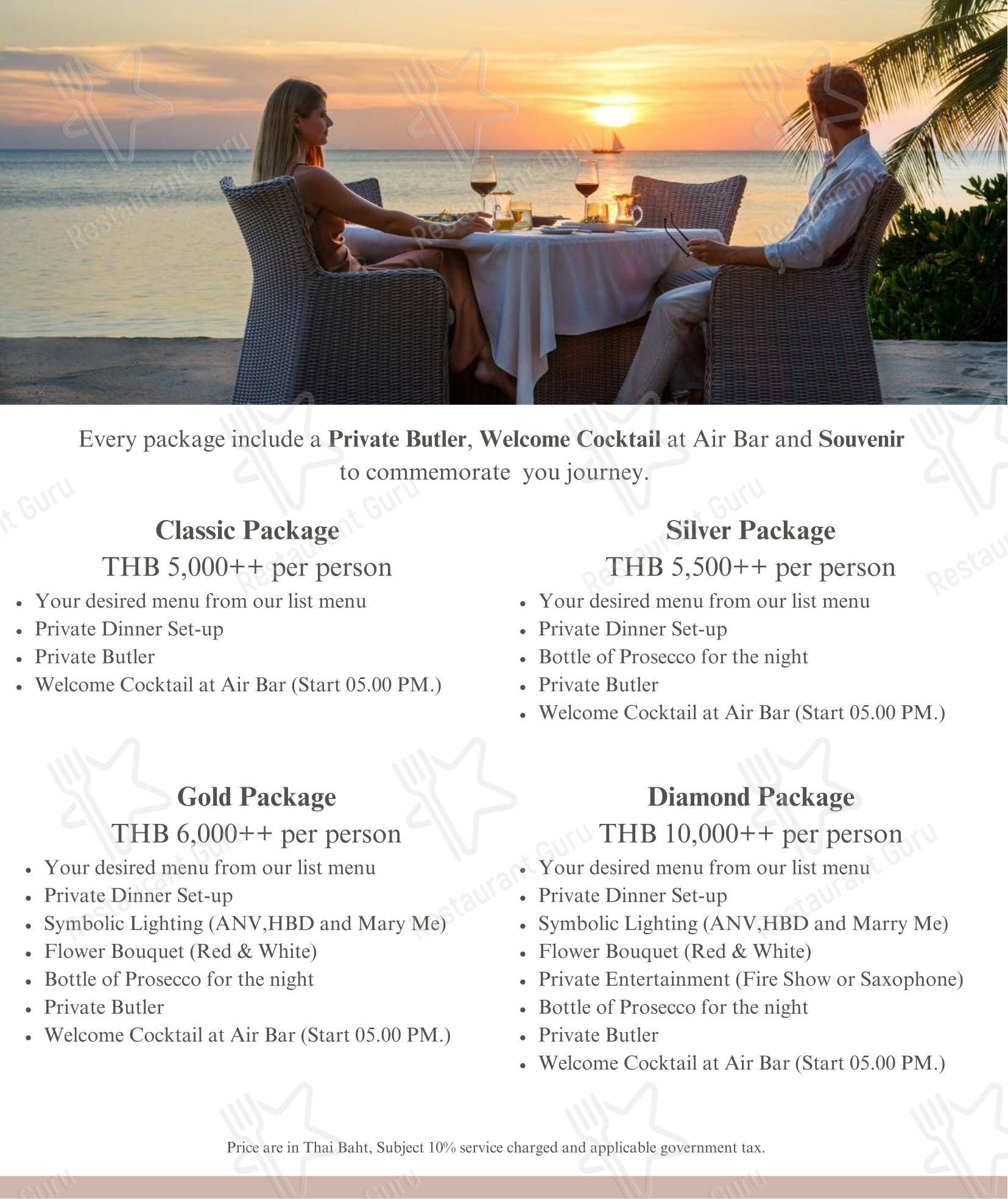 Меню ресторана Flames (InterContinental Koh Samui Resort) - Menu Food