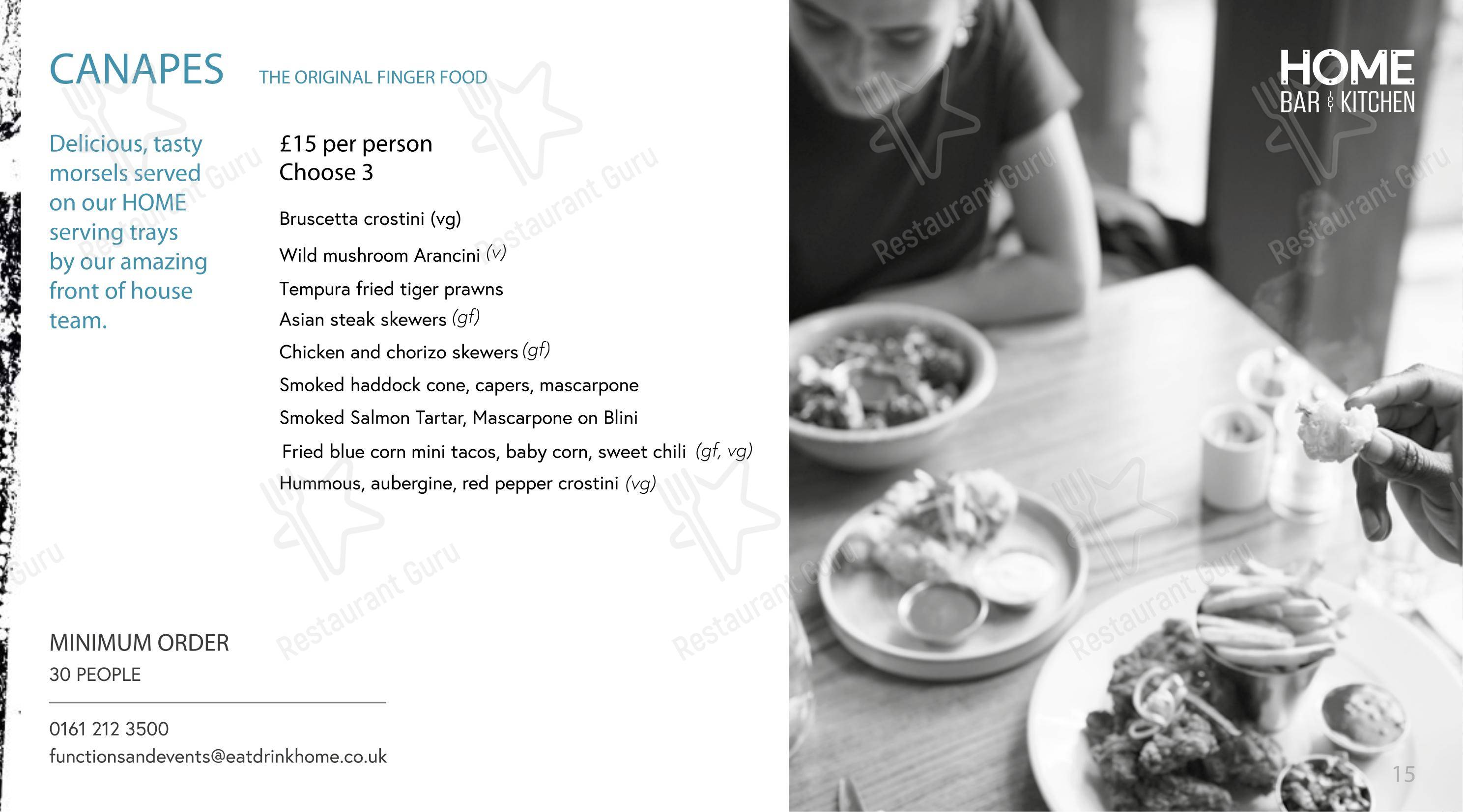 Меню ресторана Home Bar & Kitchen - Wine Menu
