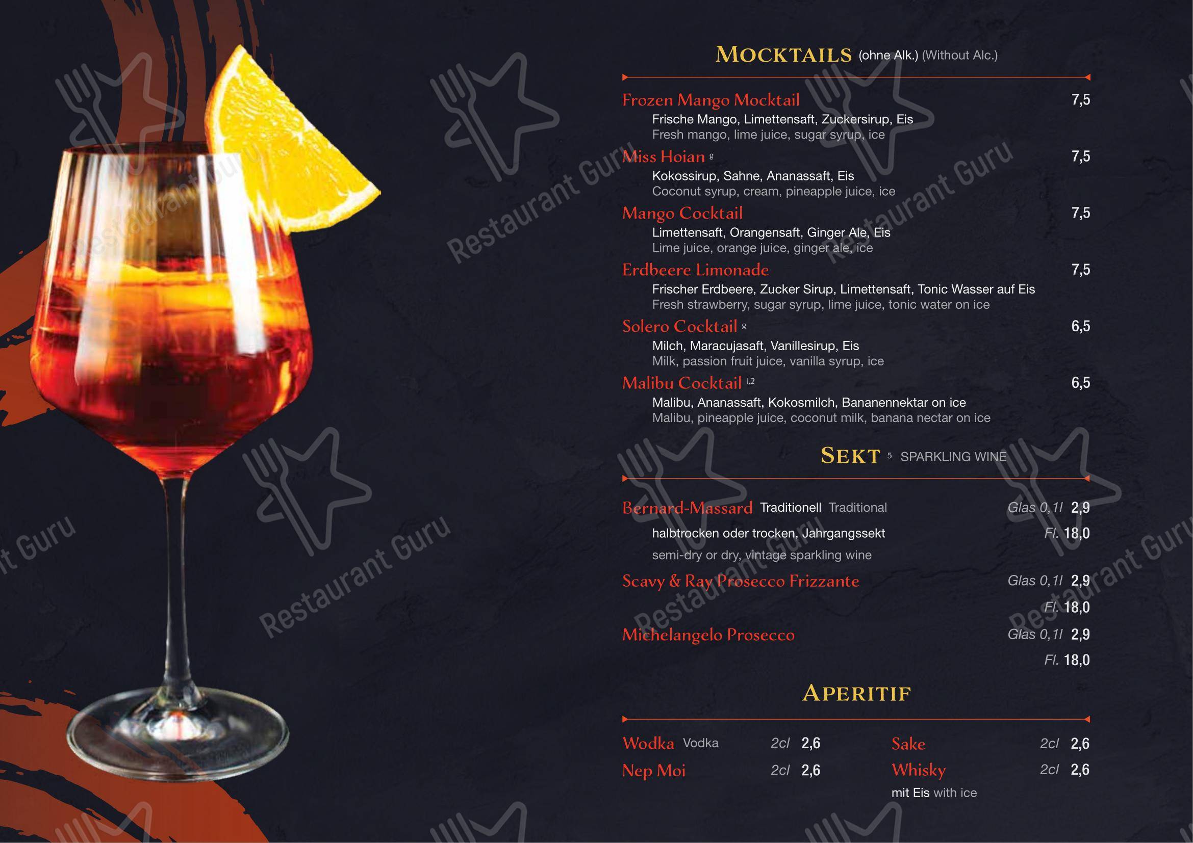 Miss Hoian Restaurant в Родинге - Основное меню