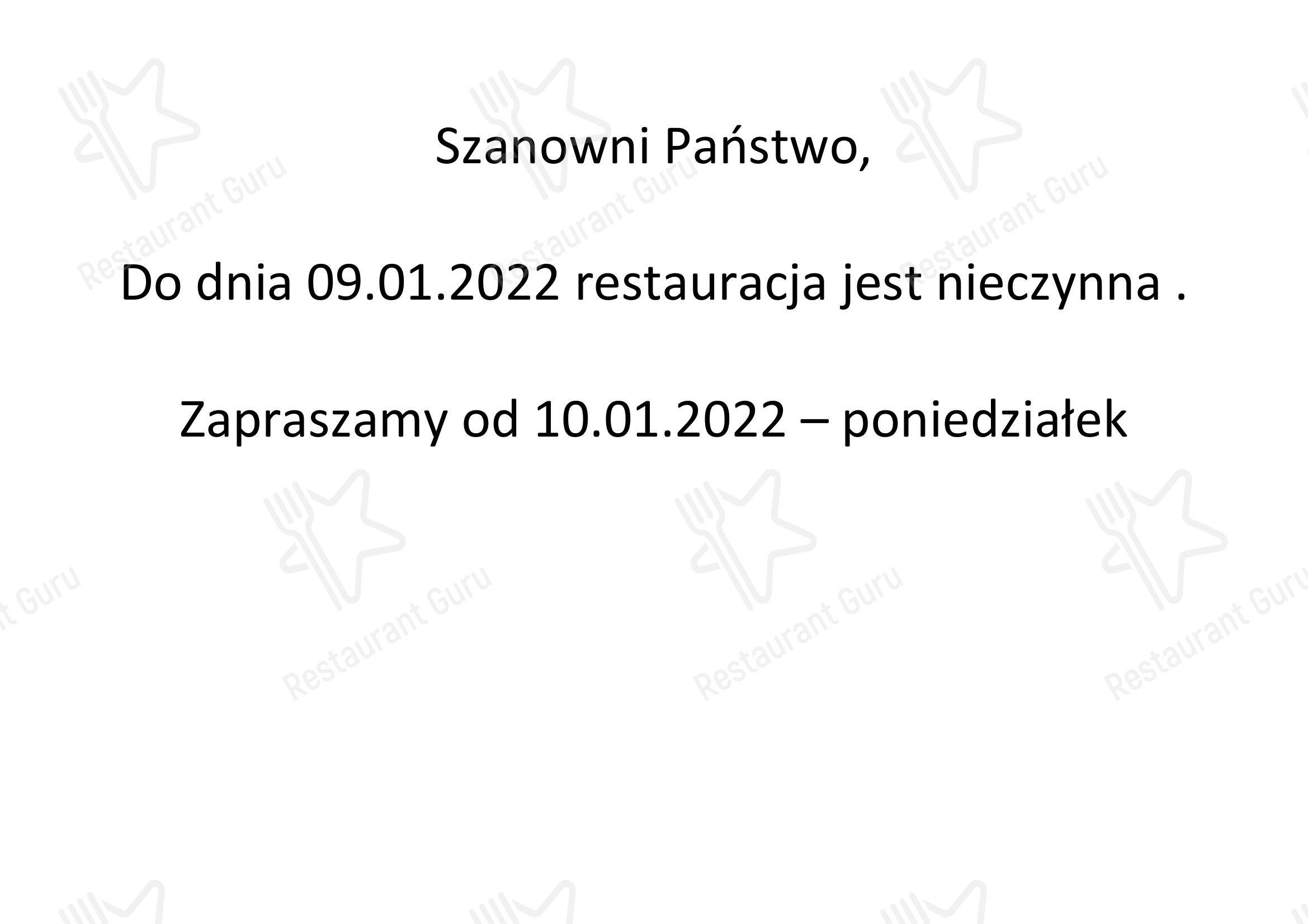 Меню ресторана PUB CENTRUM - Меню