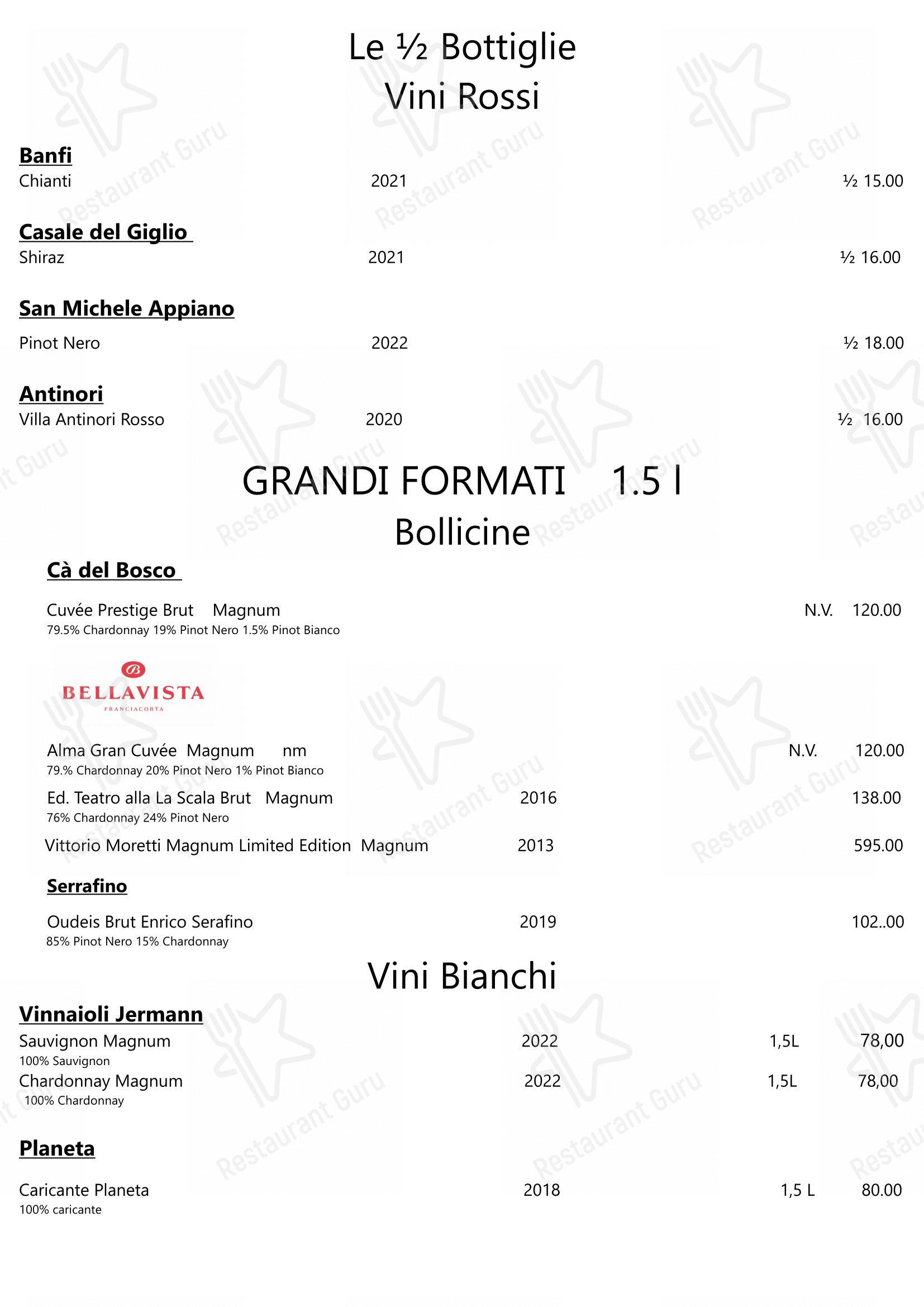 菜单 ресторана Ristorante Consolini