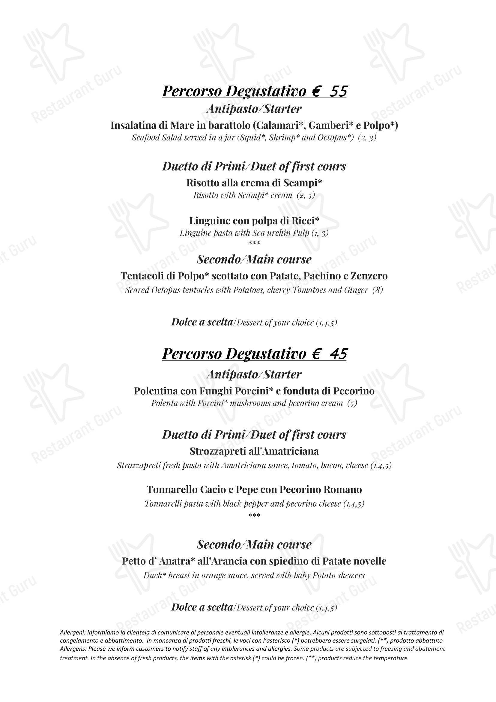 Меню напитков ресторана Ristorante Cotto - Dharma Group в Риме