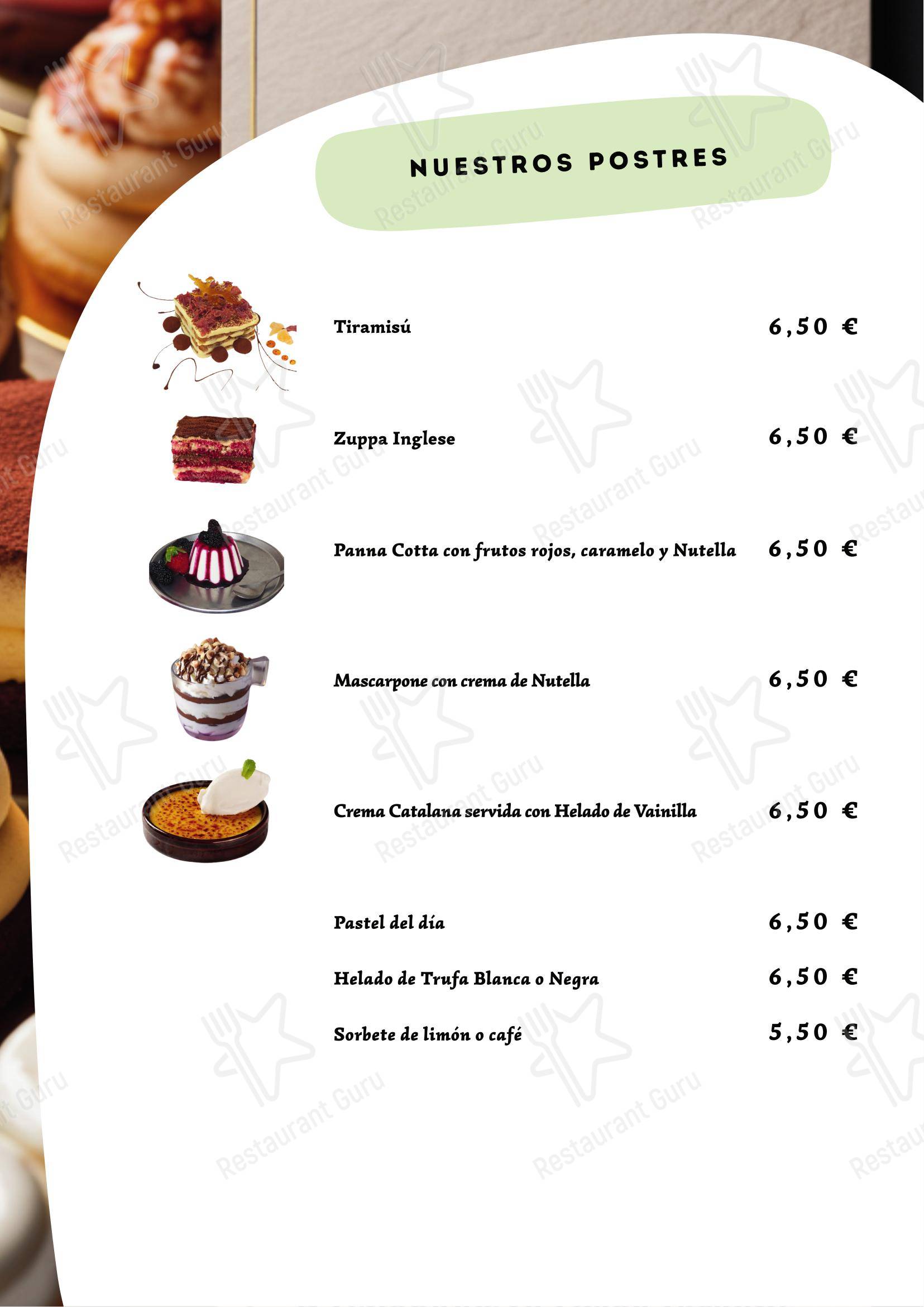 Меню паба и бара Ristorante Pizzeria Auriga - Меню напитков