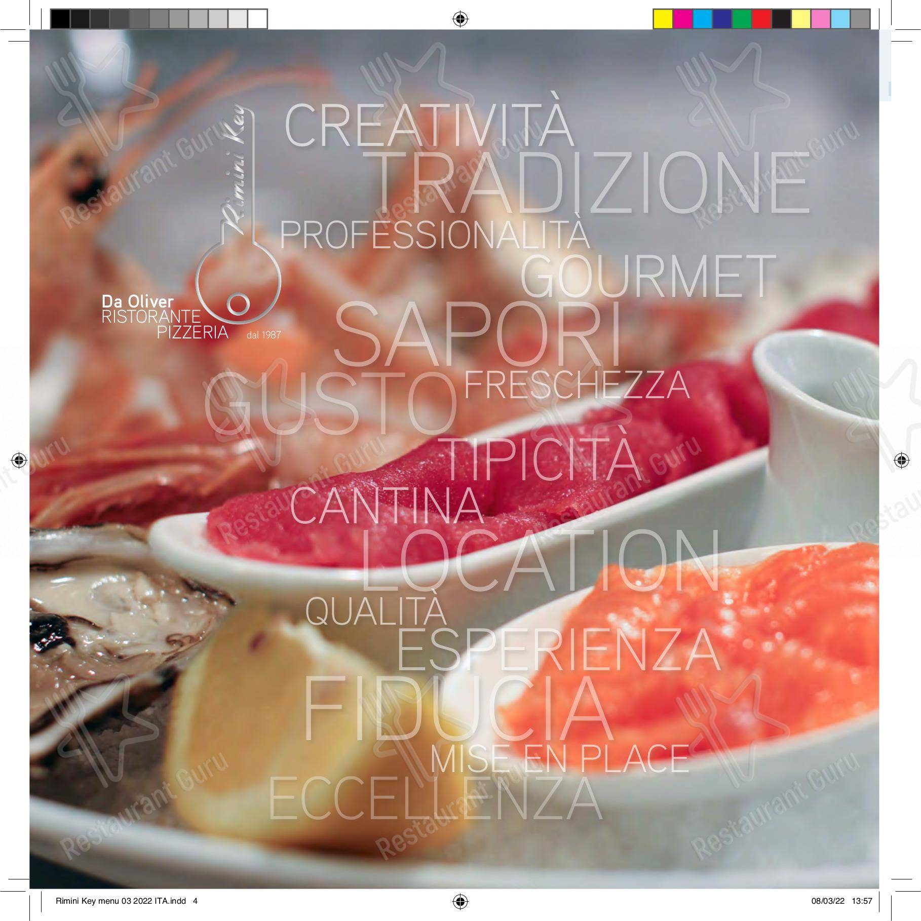 Ristorante Pizzeria Rimini Key в Римини - Меню