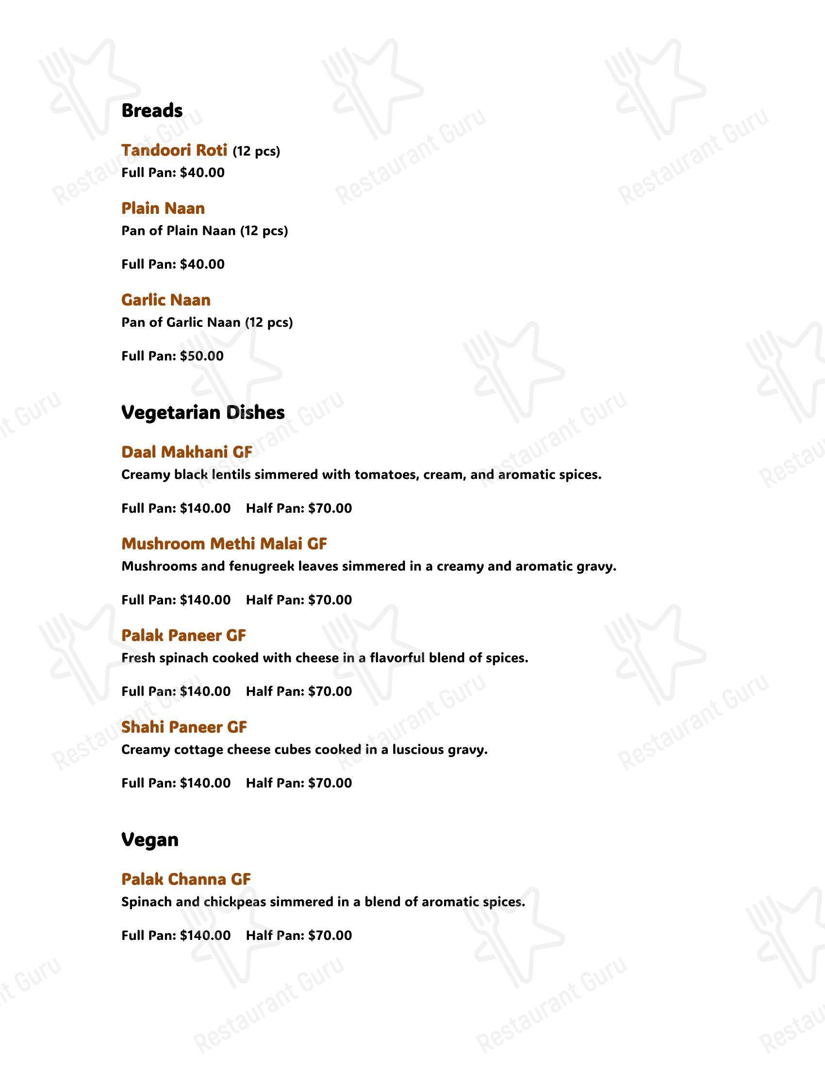 菜单 ресторана Spice Street Restaurant