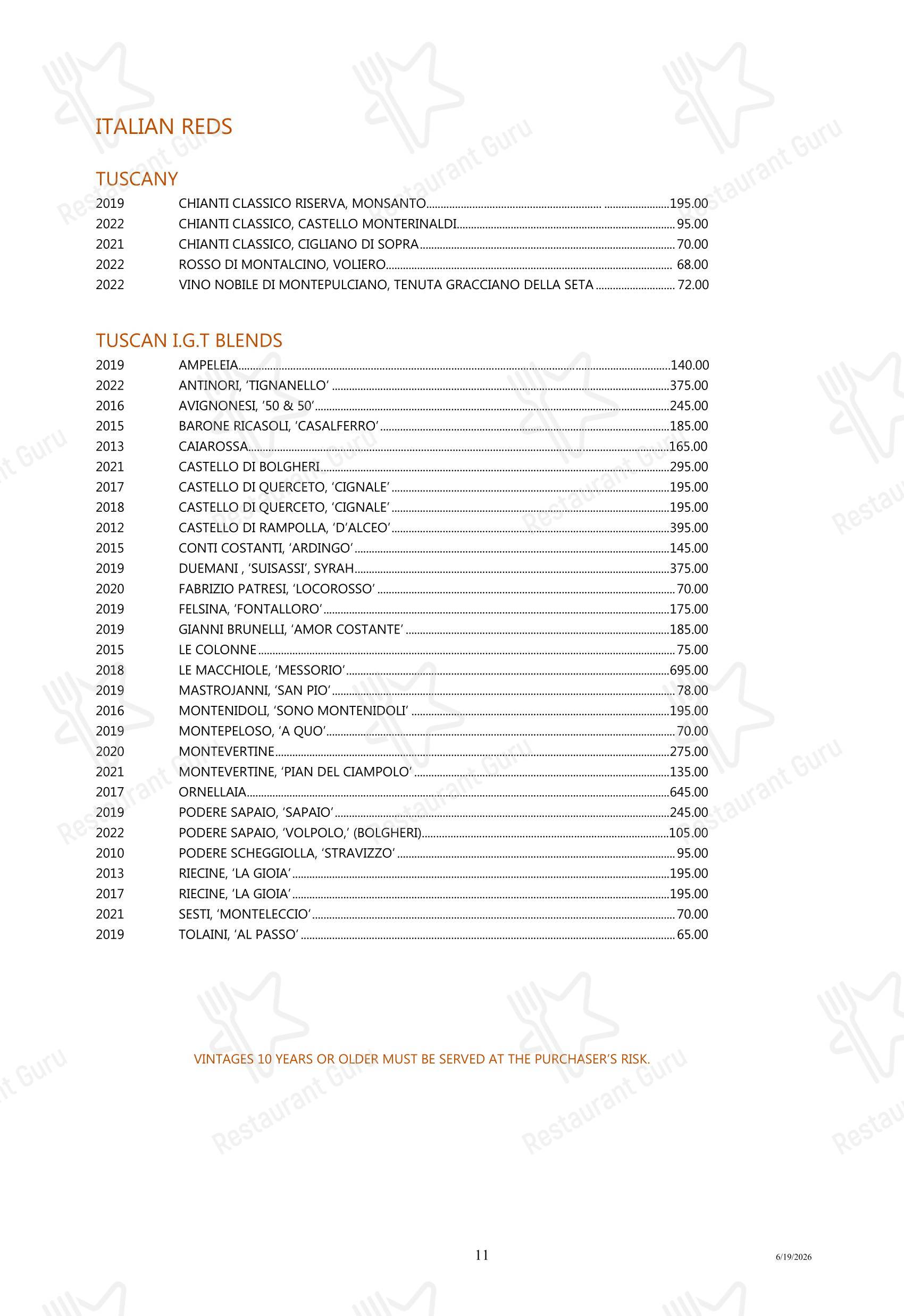 Tony's в Хьюстоне - Boronia Catering Menu Pack