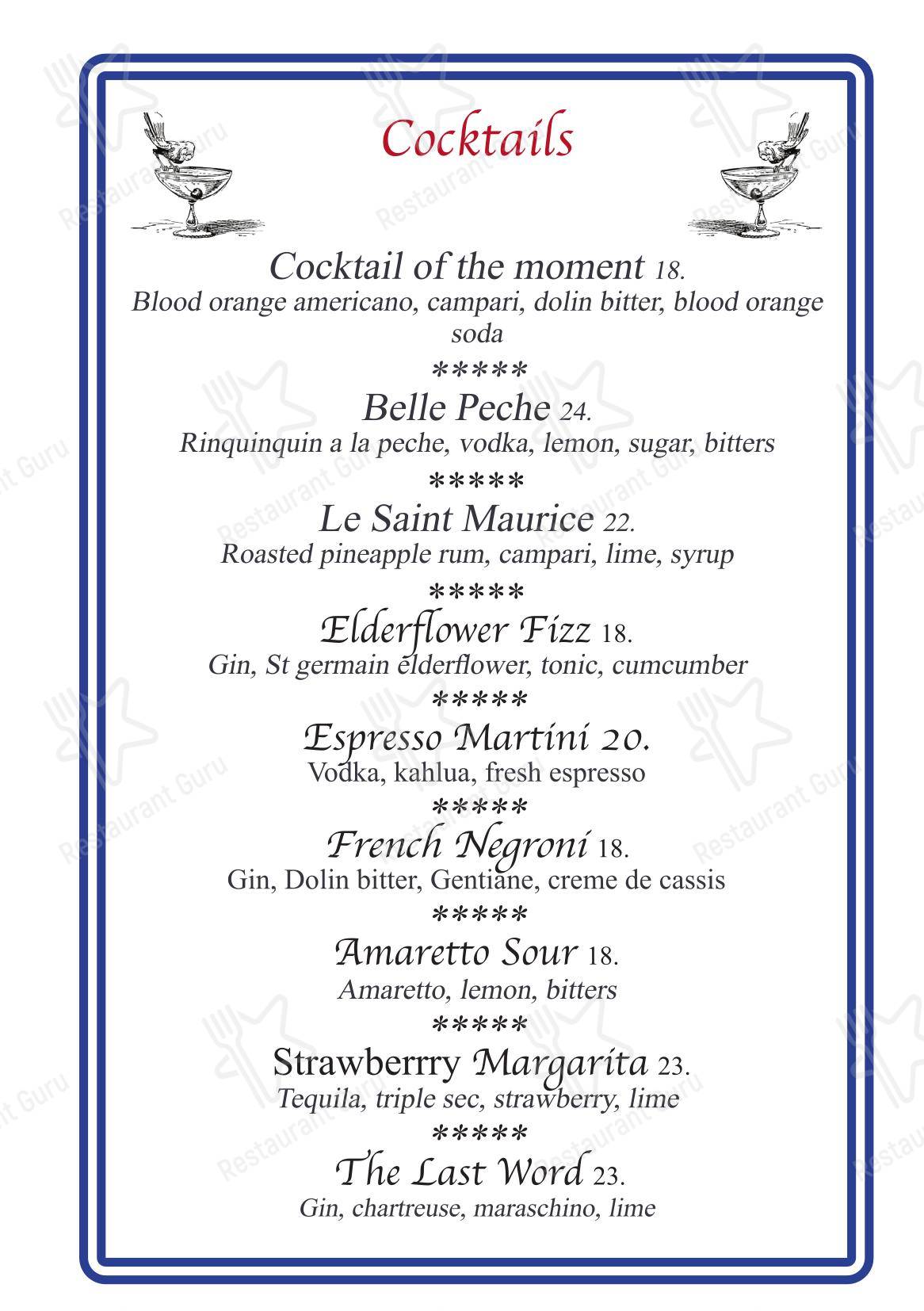 Меню паба и бара Bon Ap' Petit Bistro - Takeaway Menu