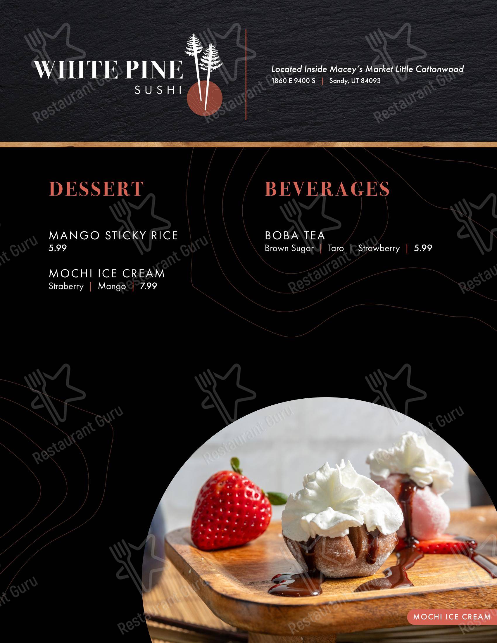 Меню Macey's Market Little Cottonwood в Санди