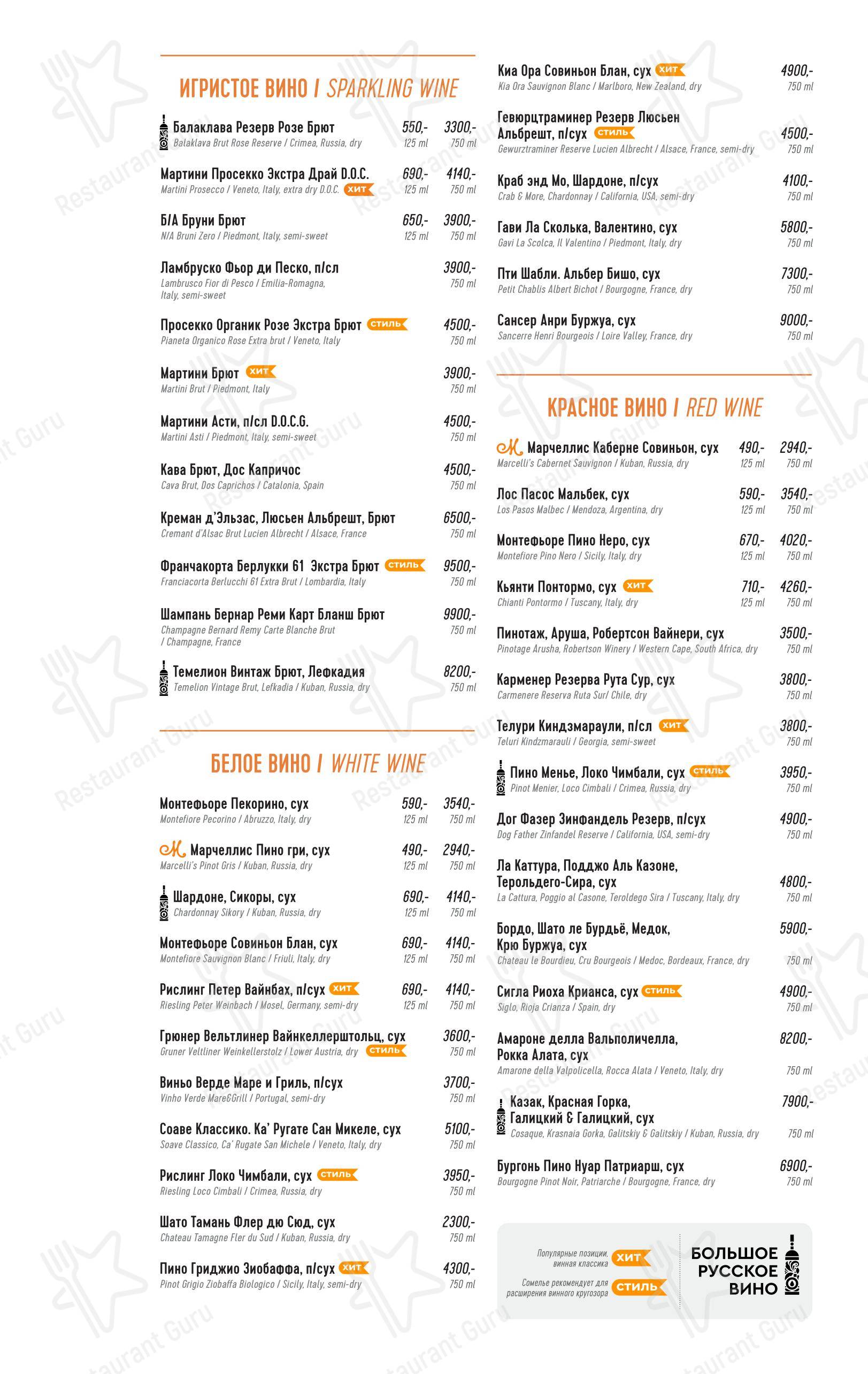 Марчеллис в Санкт-Петербурге - Takeaway Menu