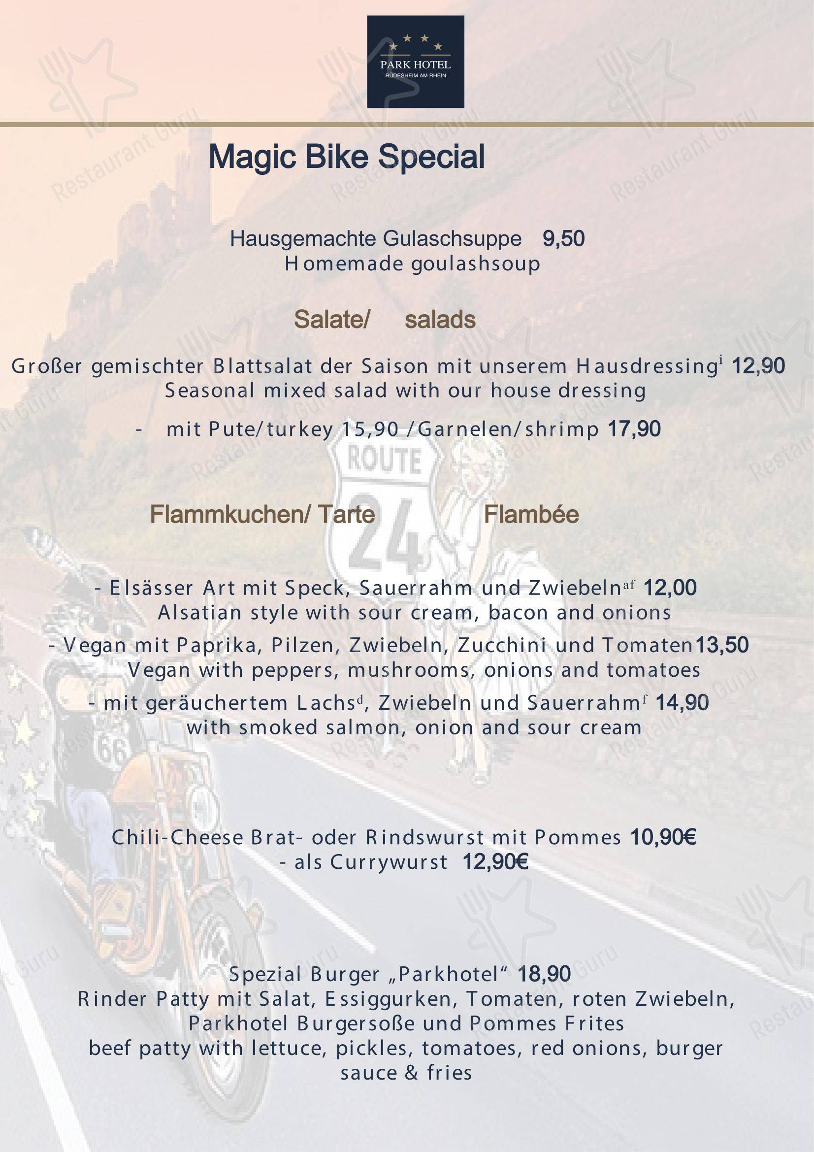Меню ресторана Park Café im Parkhotel Rüdesheim - Меню напитков