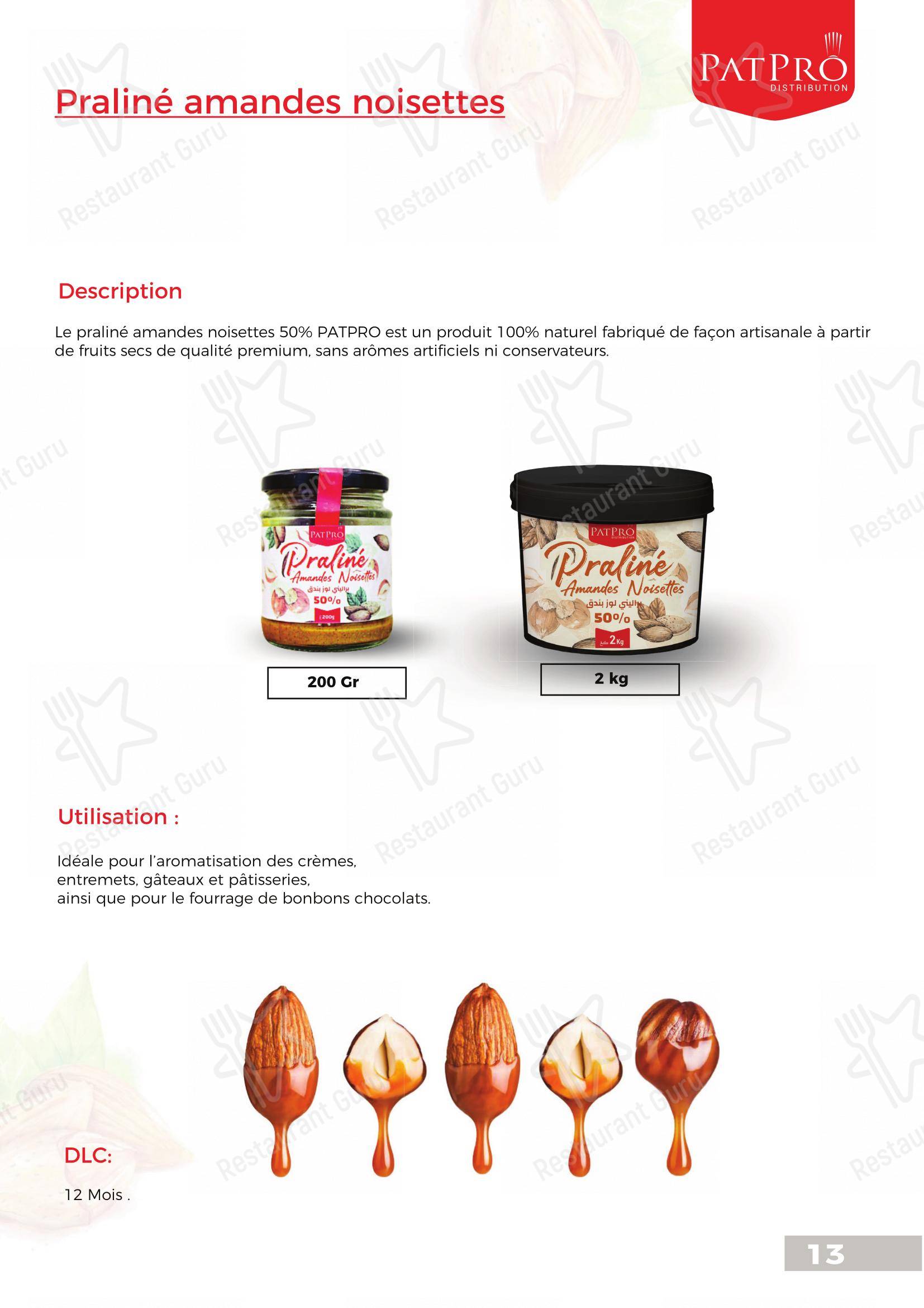 Меню Patpro Distribution