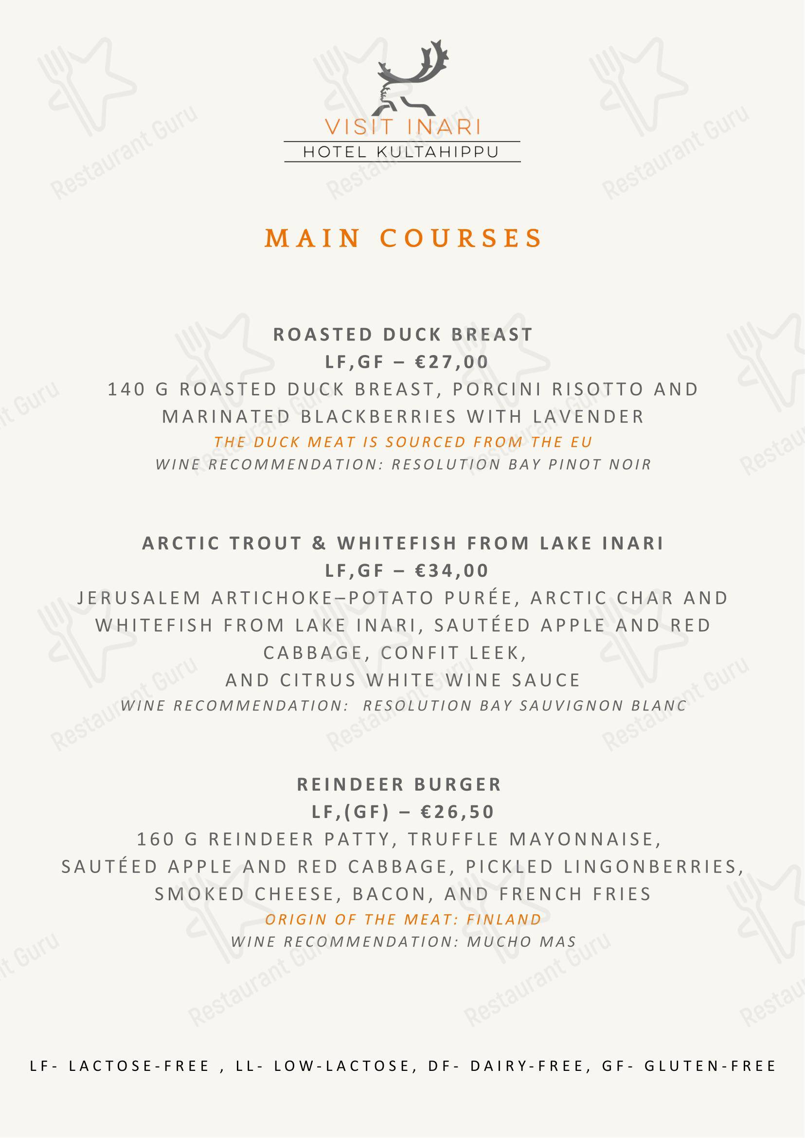 Меню ресторана Restaurant Aurora - Меню напитков