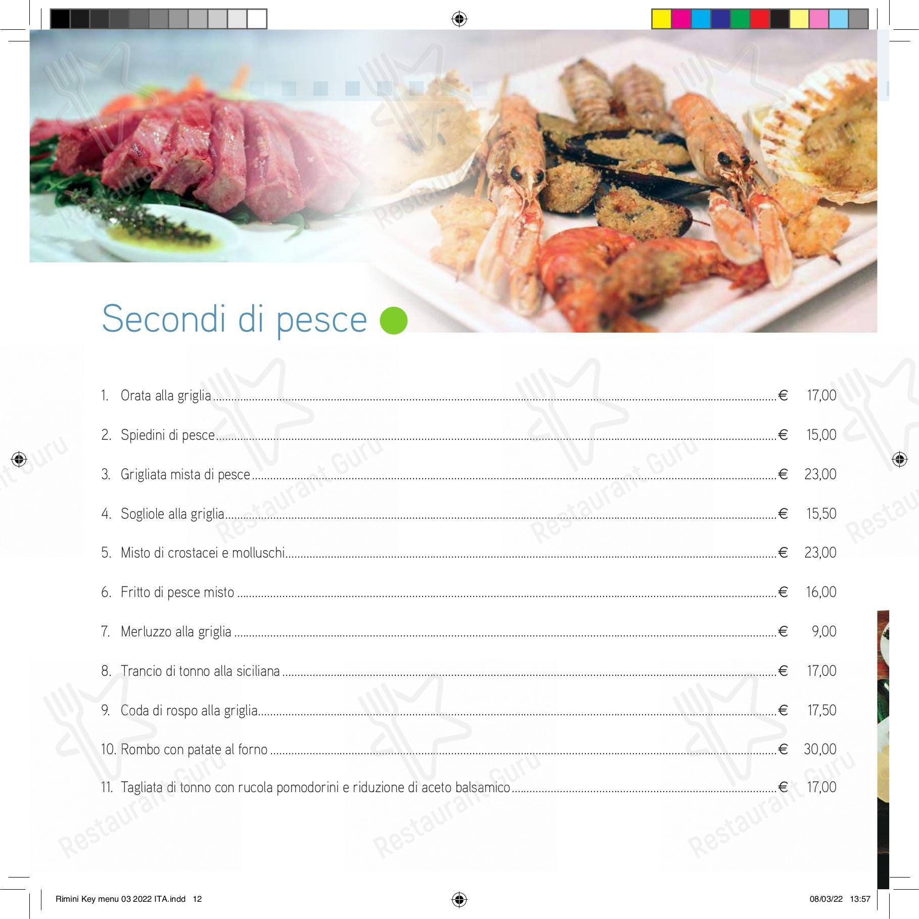 Меню ресторана Ristorante Pizzeria Rimini Key - Меню