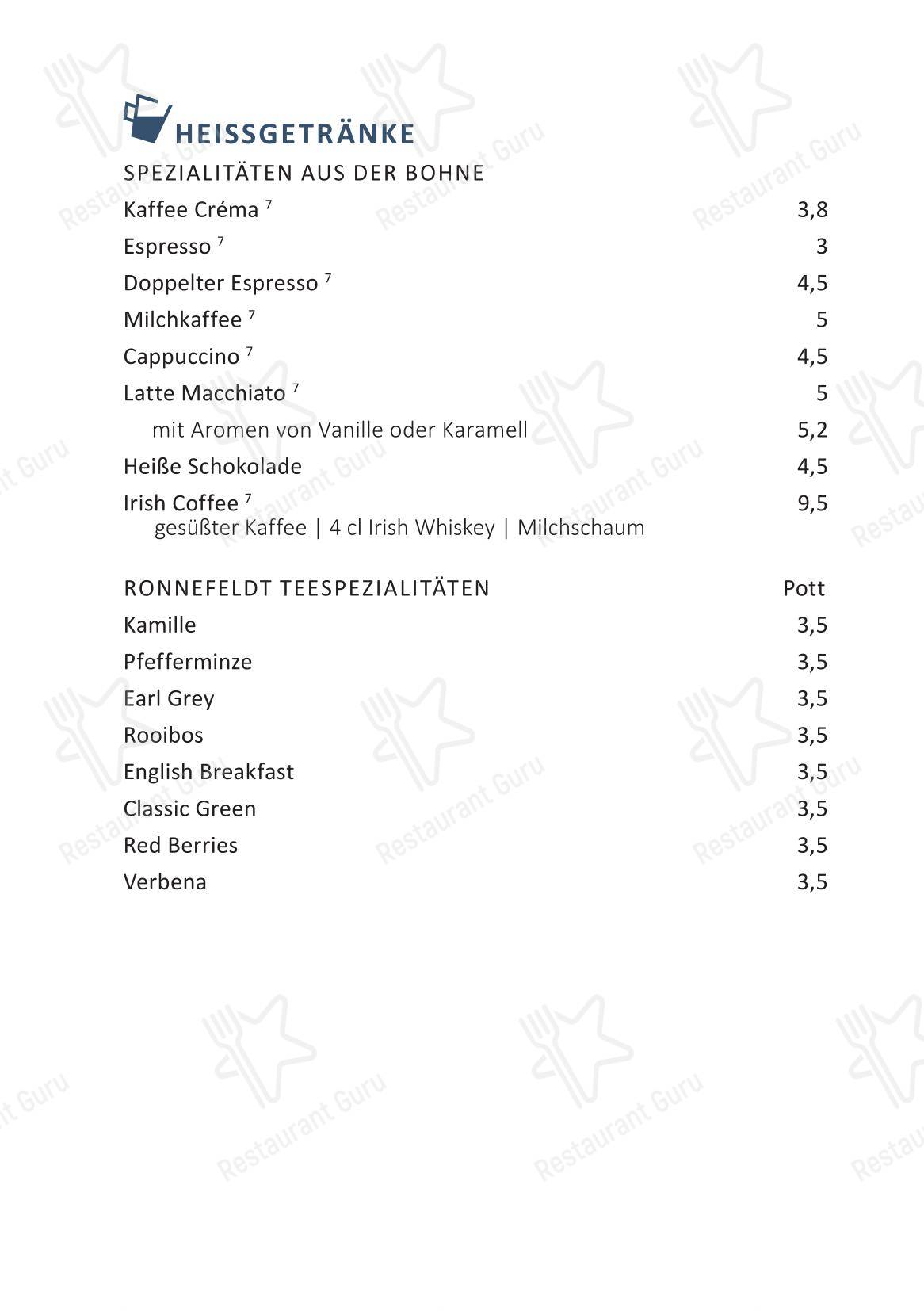 Rooftop Bar - KAI40 в Ростоке - Меню напитков